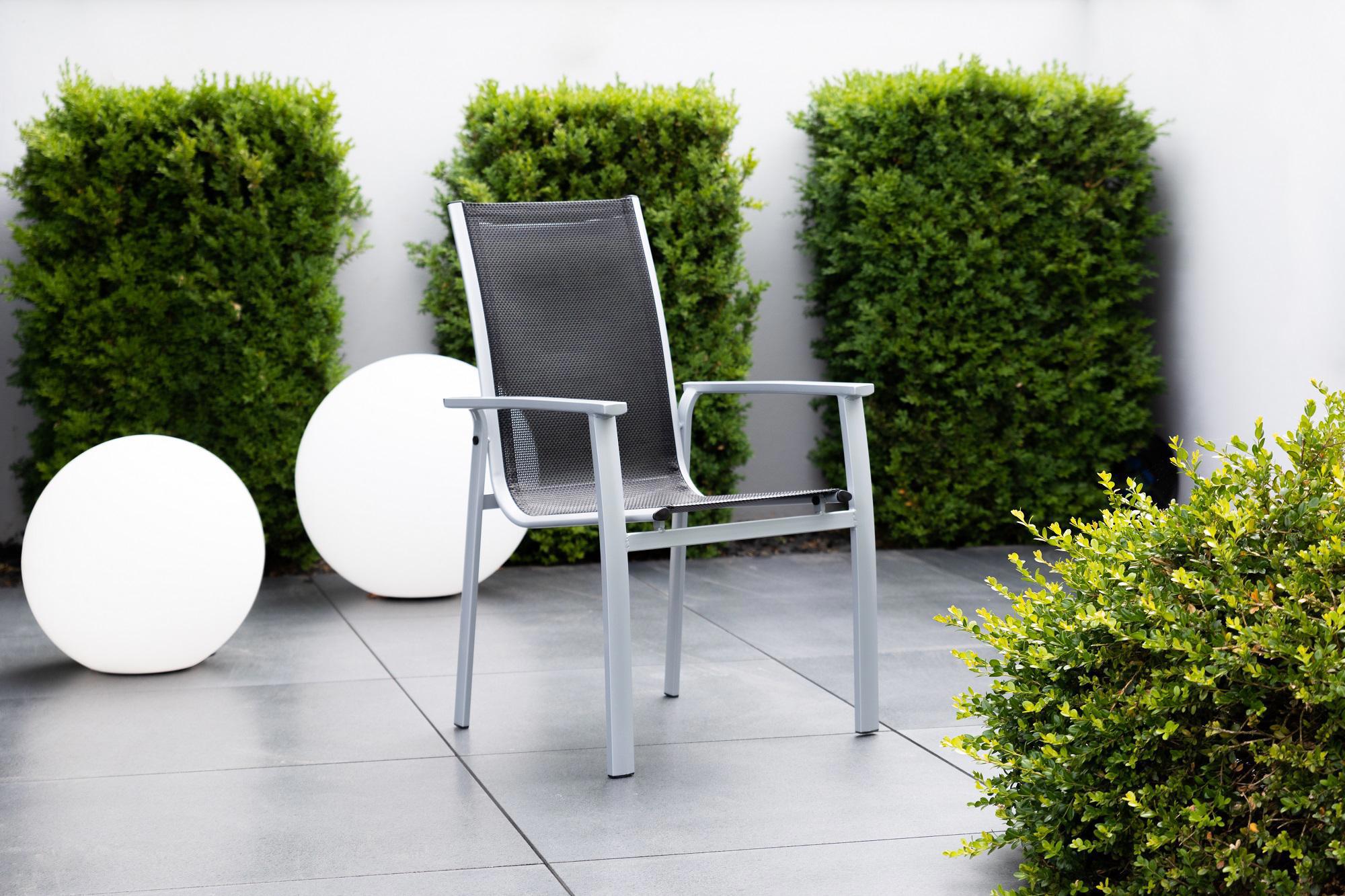 Изображение товара Садовая мебель для обеда Greemotion Monza алюминий + стекло серебряный:стол, 4 стула