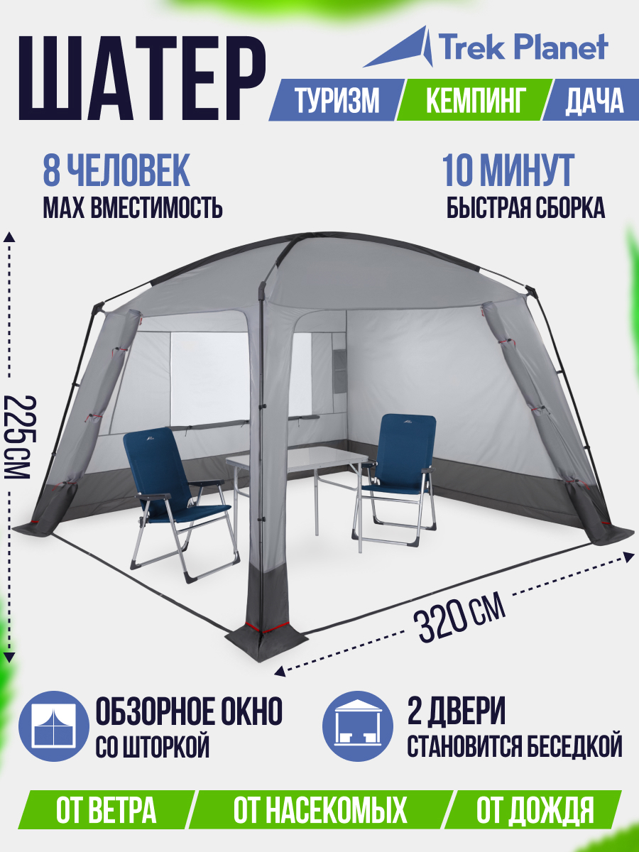 Изображение товара Шатер-тент Trek Planet Event Tent 320x320x225 см серый Изображение товара Шатер-тент Trek Planet Event Tent 320x320x225 см серый