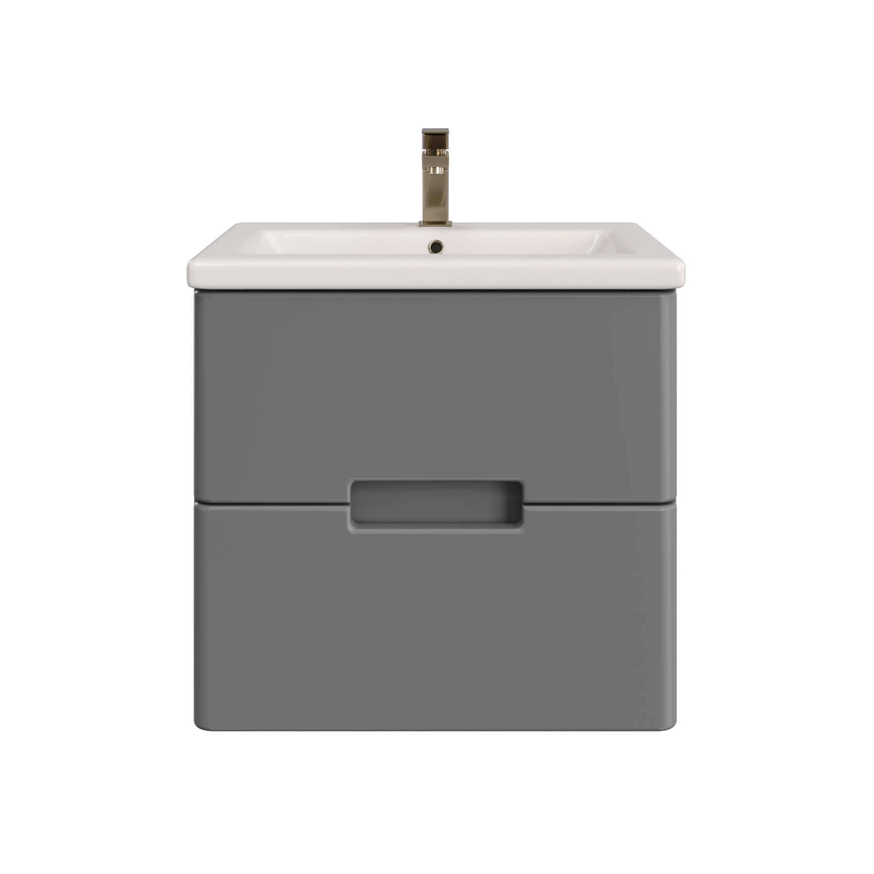 Изображение товара Тумба с раковиной Ruvann YUVA 50, подвесная, серый, Россия