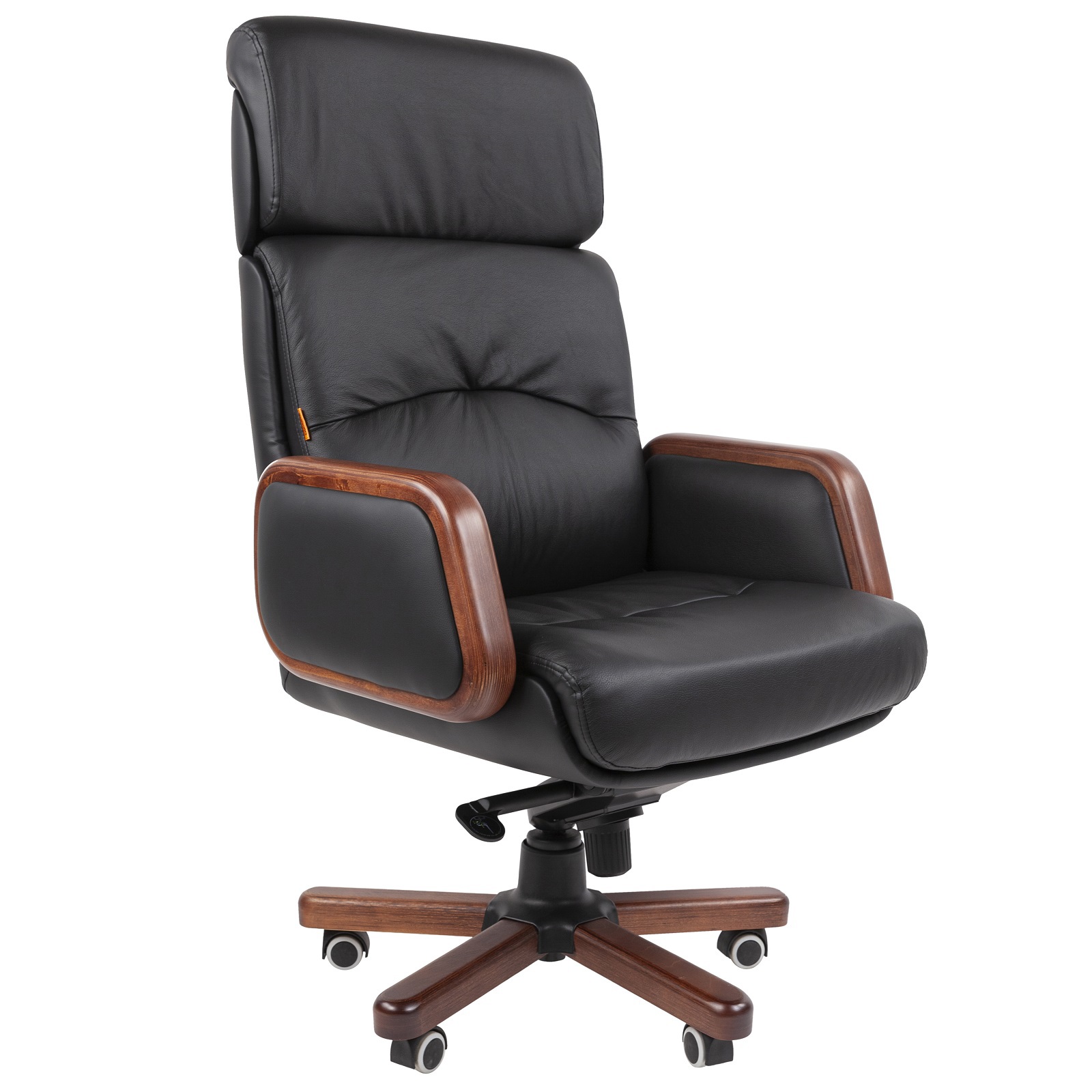 Изображение товара Офисное кресло Chairman 417 74x131x70 см кожа цвет черный