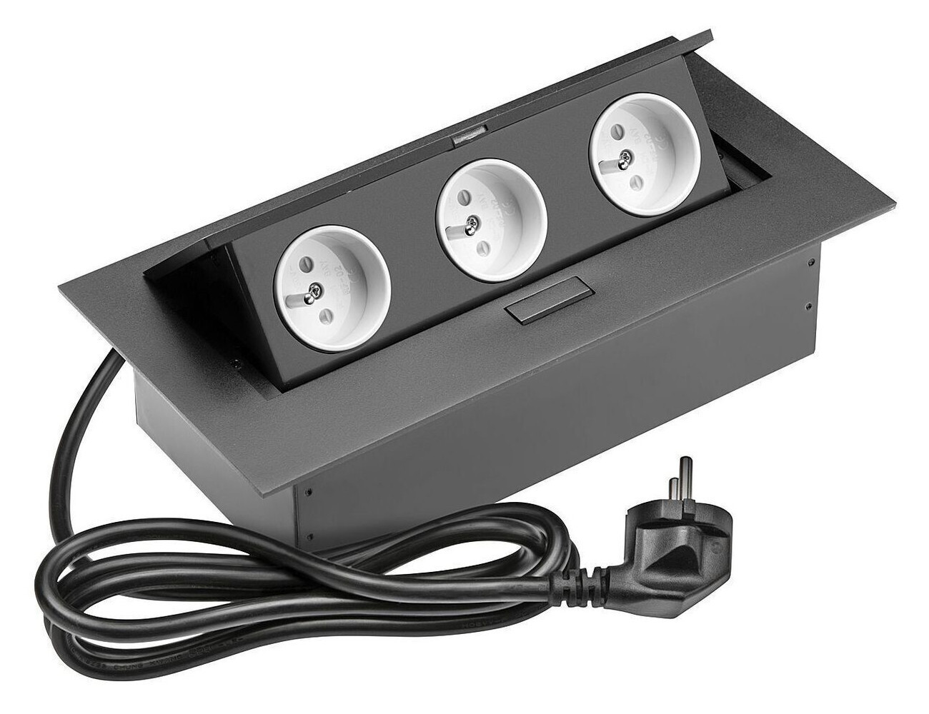 Изображение товара Встраиваемая розетка GTV AE-PBC3GU-20 French 3 поста черная с проводом 1,5 м Изображение товара Встраиваемая розетка GTV AE-PBC3GU-20 French 3 поста черная с проводом 1,5 м