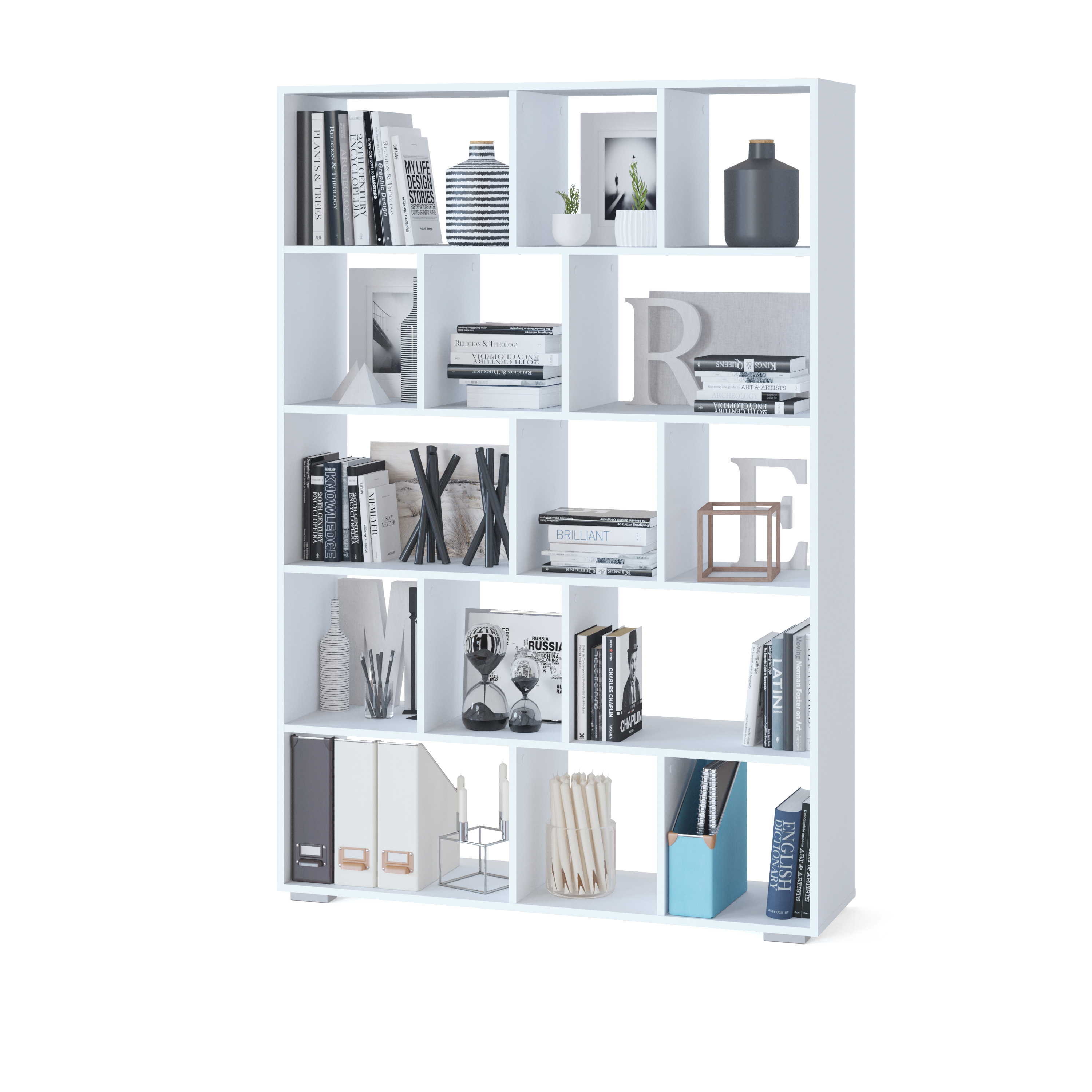 Изображение товара Стеллаж Сокол-т СТ-15 120x176.6x35.6 см из ЛДСП белый для дома и офиса