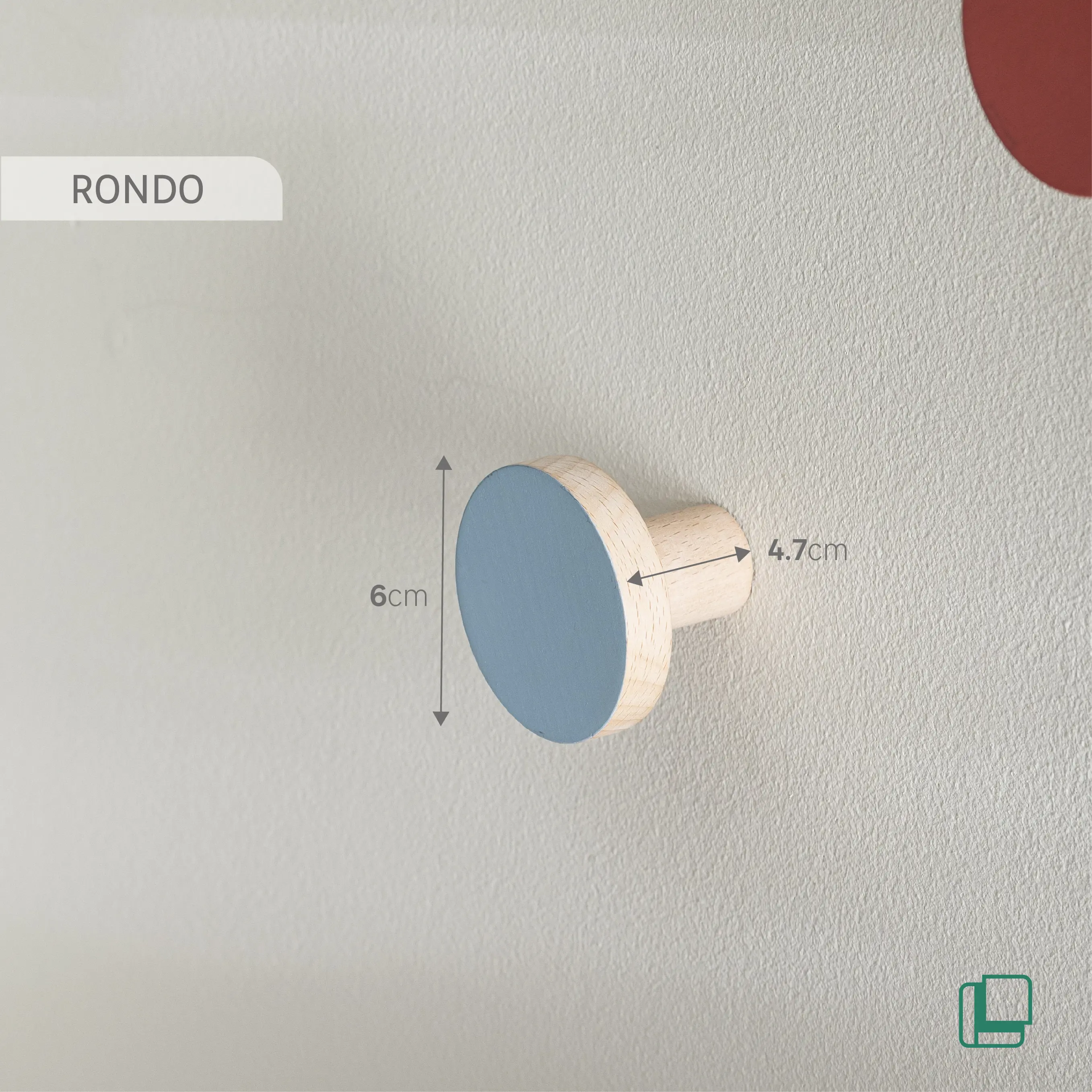 Вешалка настенная Rondo Aqua 1 крючок 6.3x6.1x4.7 см цвет синий - 4