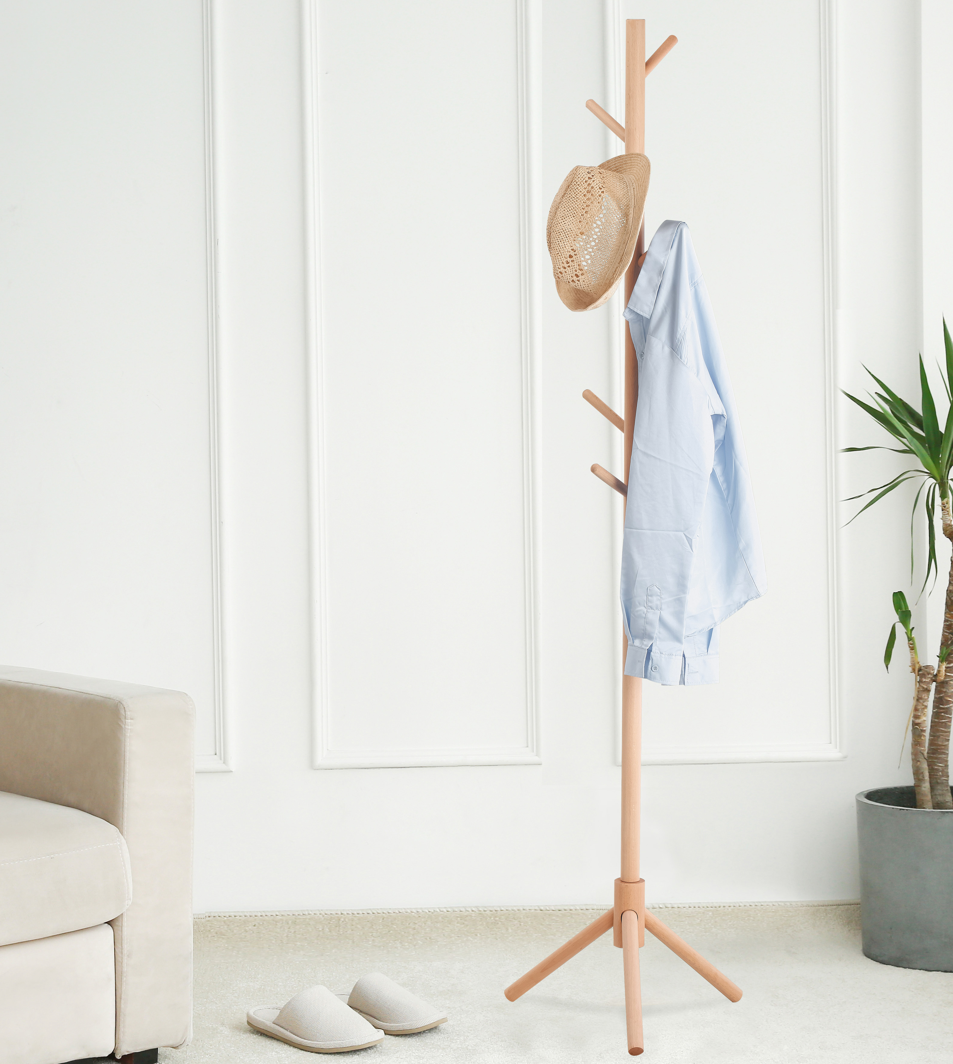 Вешалка напольная Vidage Даргава 42x175x42 см дерево цвет береза