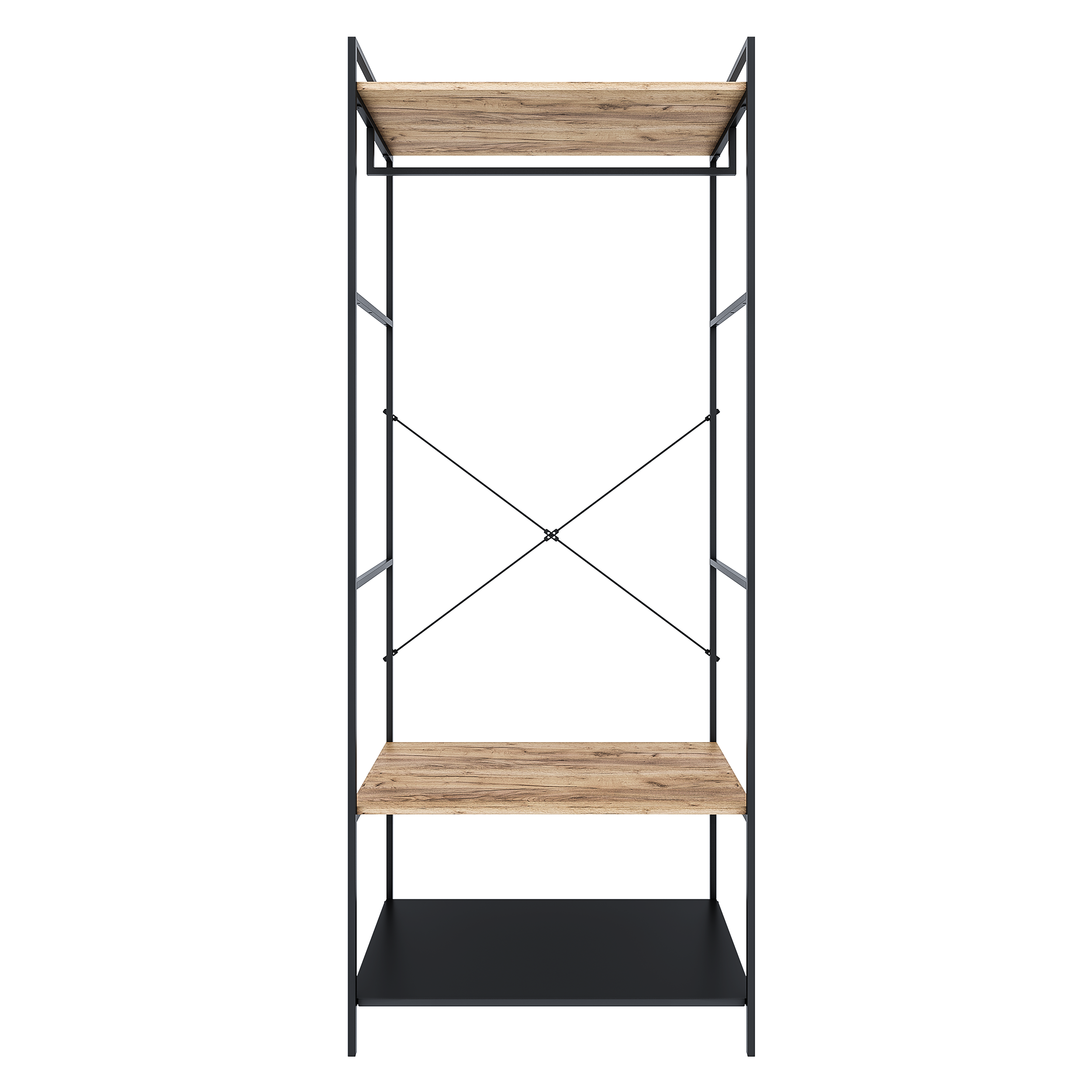 Напольная вешалка 80x200x45 см металл цвет черный - 2