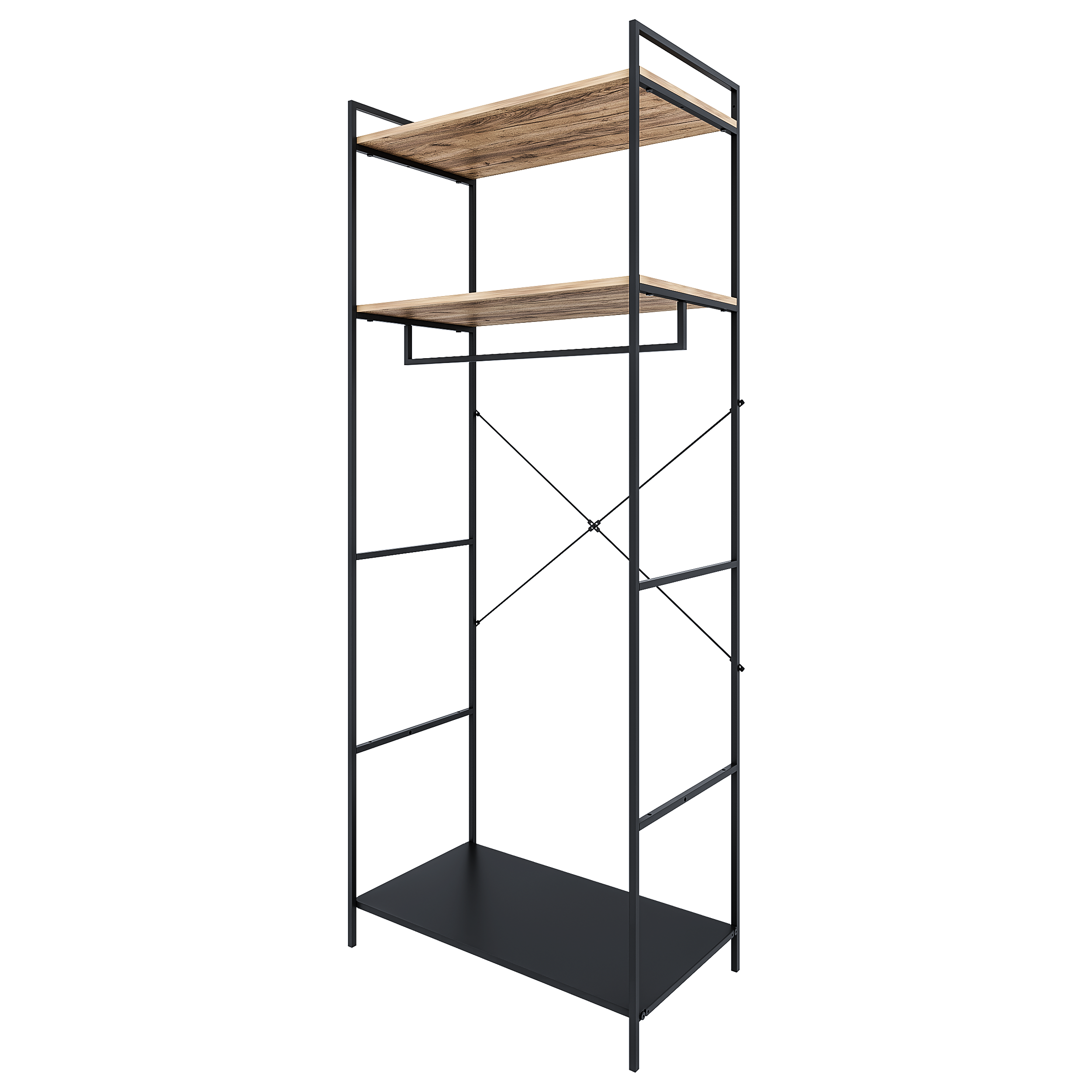 Напольная вешалка 80x200x45 см металл цвет черный - 3