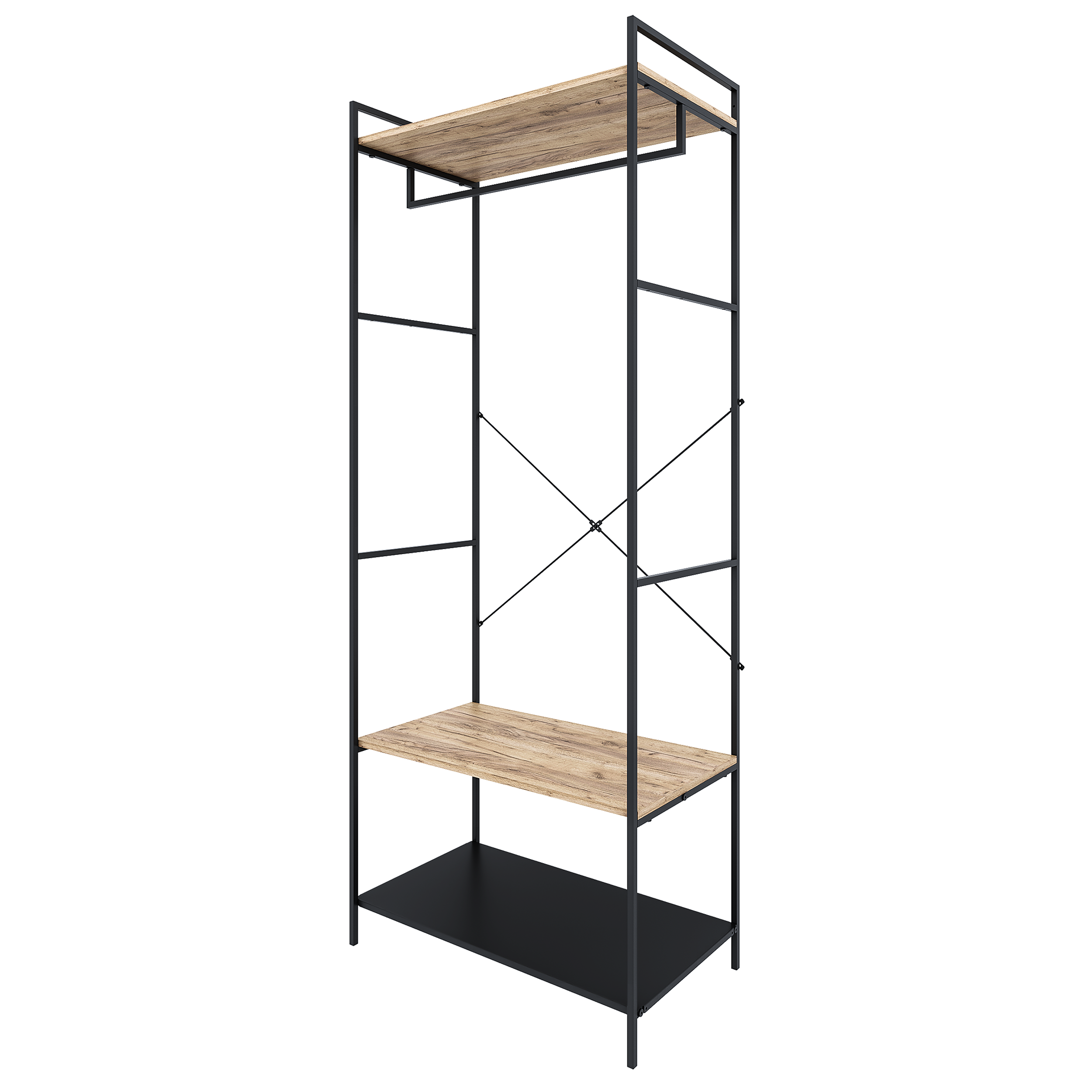 Напольная вешалка 80x200x45 см металл цвет черный - 1