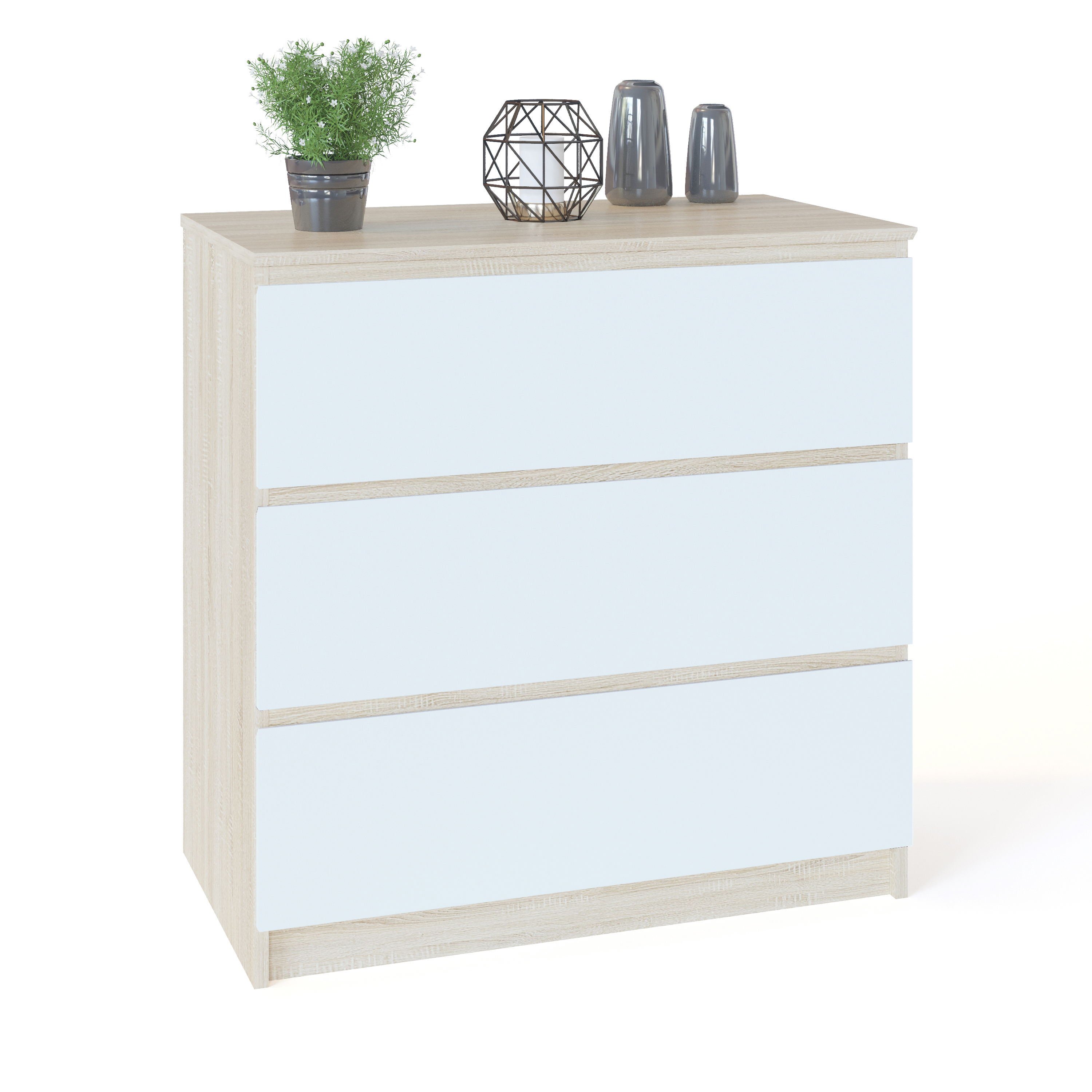 Изображение товара Комод СОКОЛ-Т Т2рСб Дуб сонома/белый с 3 ящиками