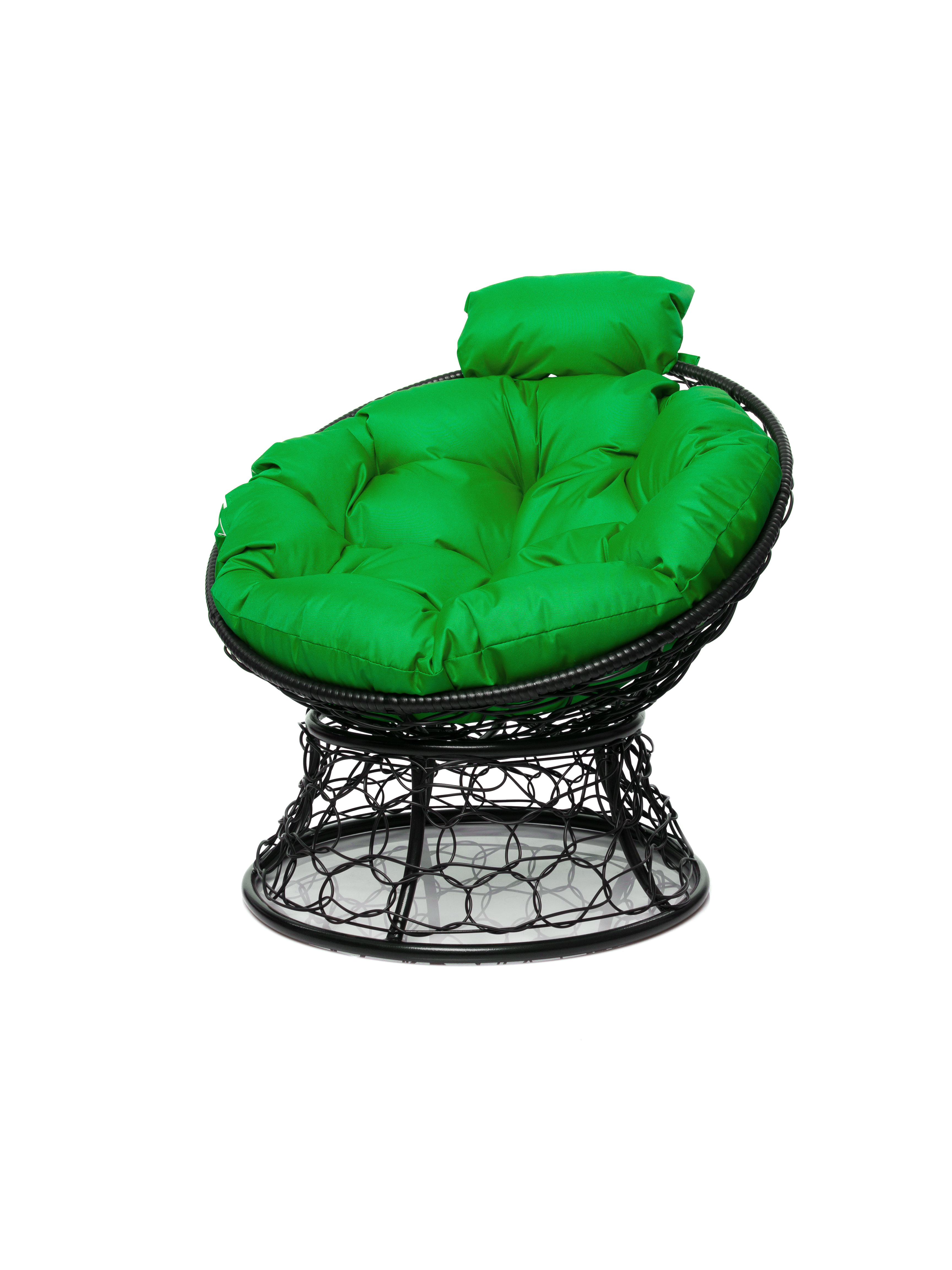 Изображение товара Кресло M-Group Папасан мини черное/зеленое 12070404