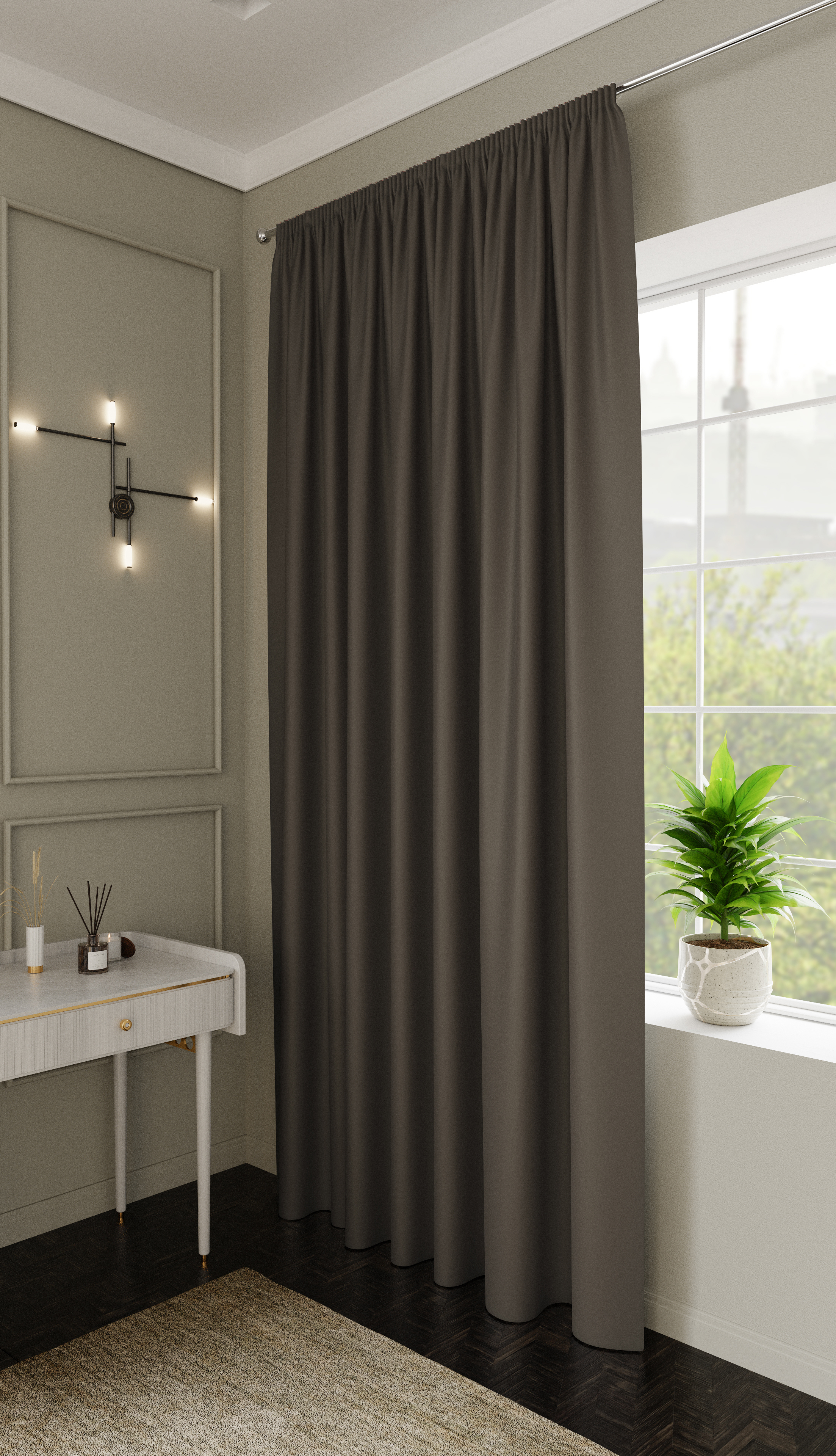 Изображение товара Штора на ленте Dora 200x280 см цвет коричневый