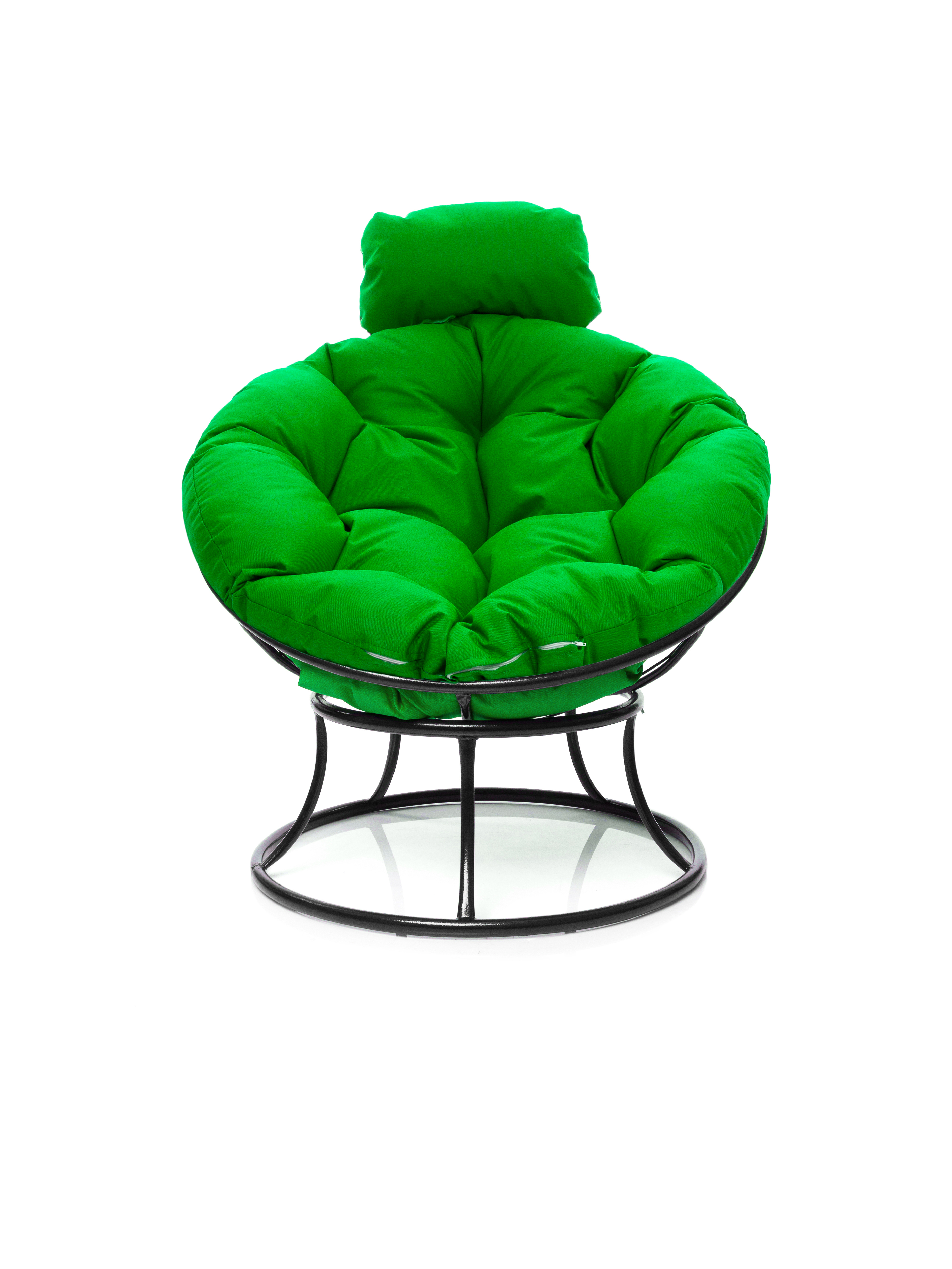 Изображение товара Кресло садовое М-Group Папасан мини черный зеленый легкое и прочное для улицы