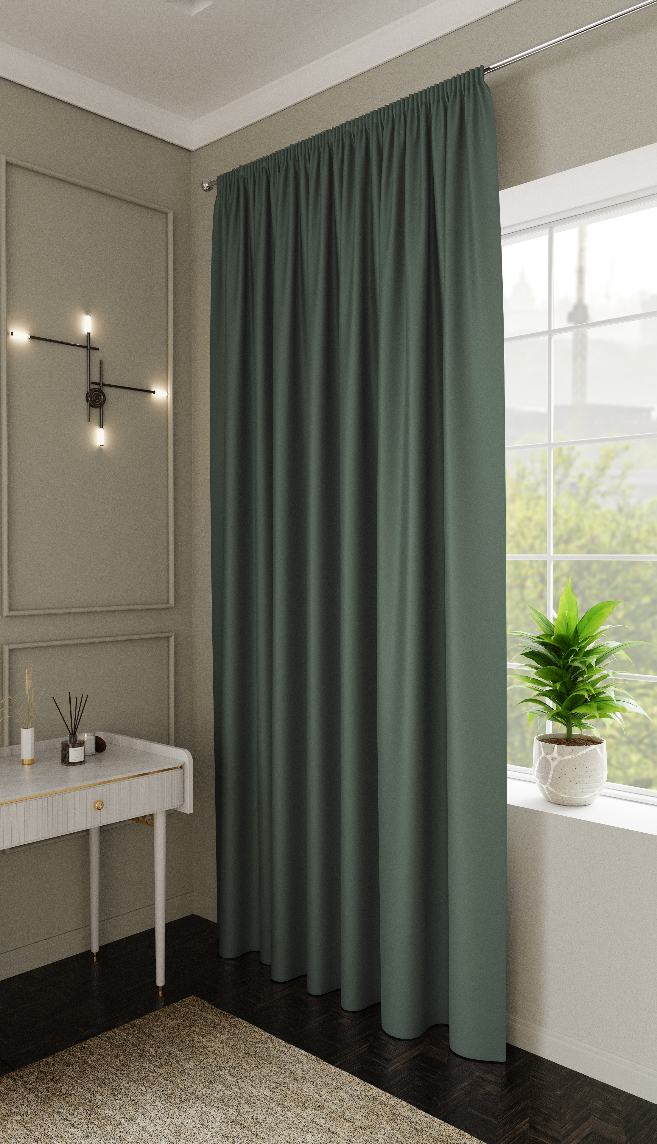 Изображение товара Штора на ленте Dora 200x280 см цвет зеленый