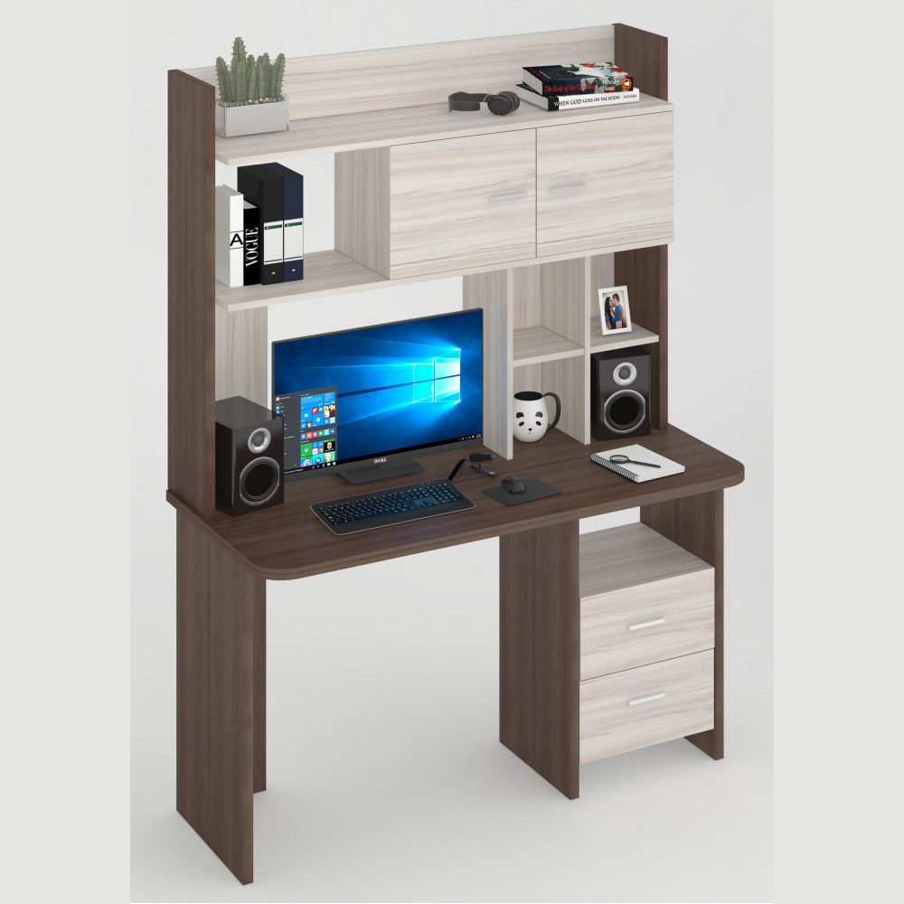 Изображение товара Мебельный стол Мэрдэс СКЛ-Прям130Р+НКЛХ-130, классический, Для работы, Россия