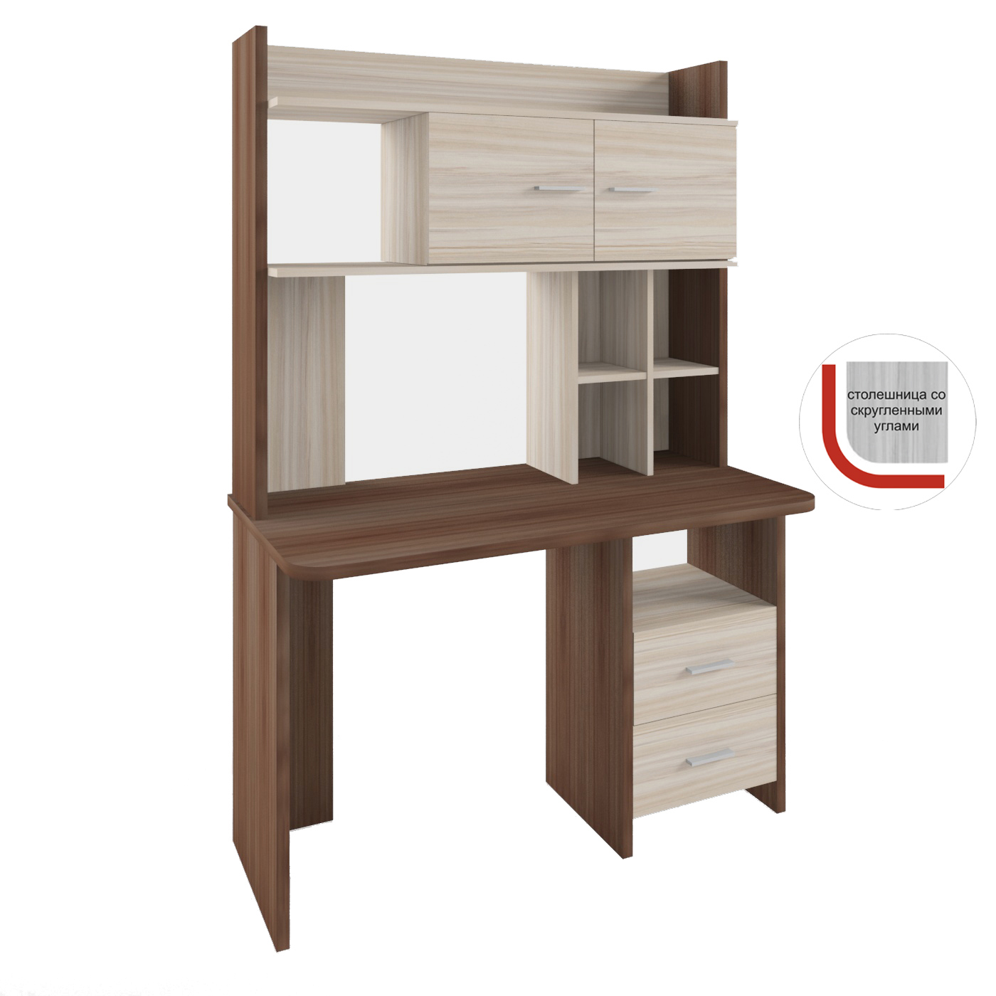 Изображение товара Стол Мэрдэс СКЛ-Прям120Р+НКЛХ-120 - классический прямой стол для работы из ЛДСП