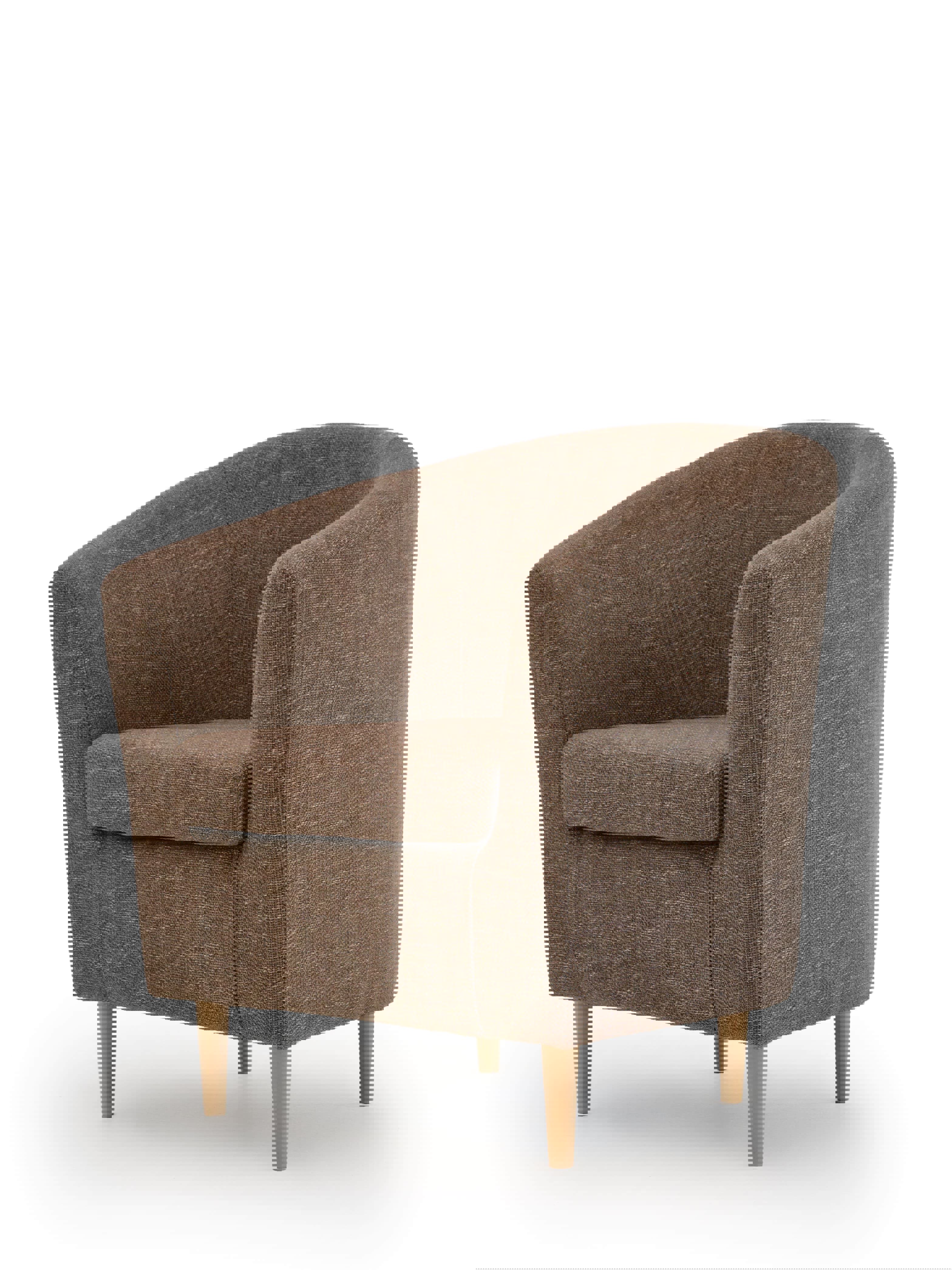 Изображение товара Мягкое кресло Алекто из рогожки коричневого цвета 85x85x75 см