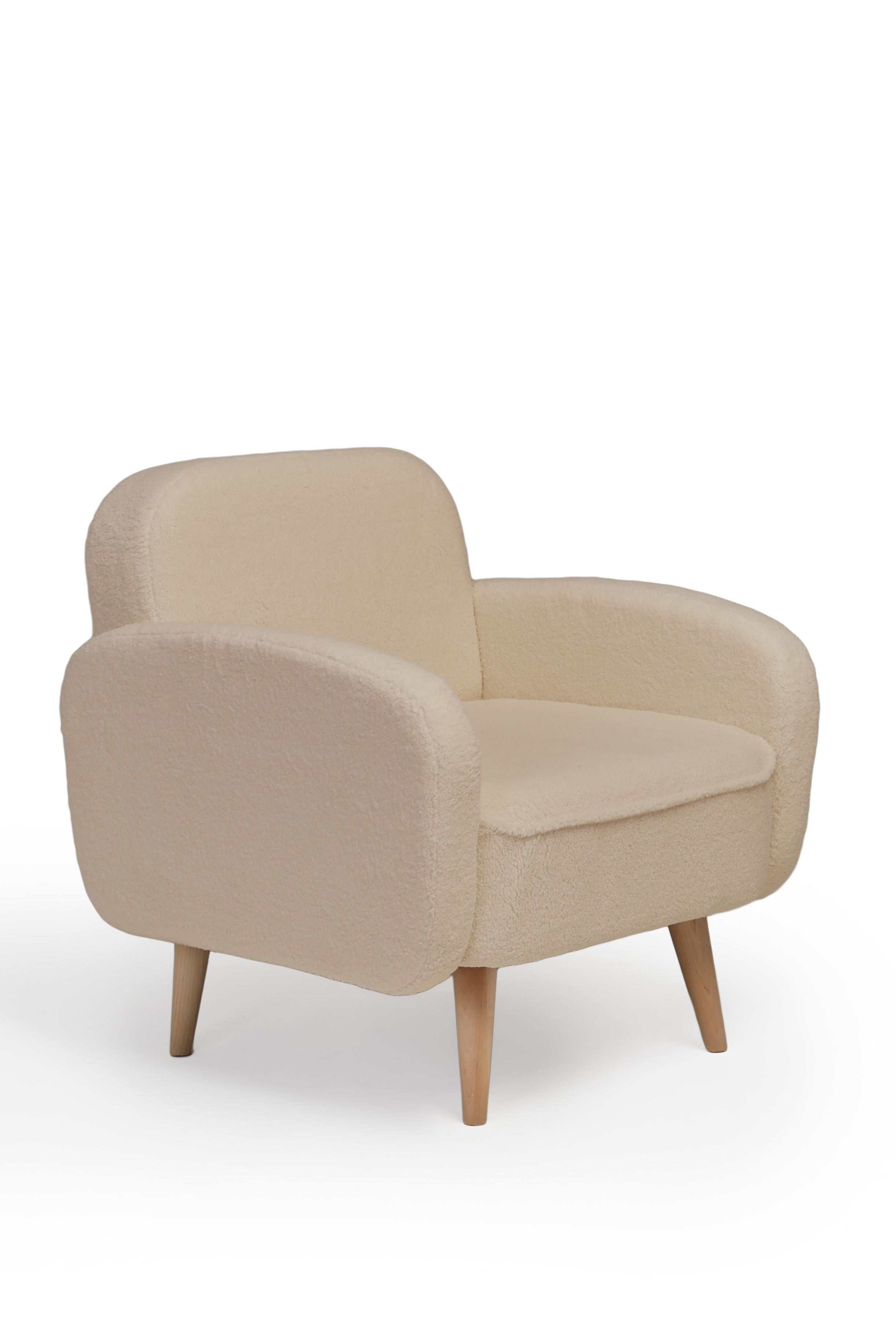 Изображение товара Мягкое Кресло Малютка светло-бежевое из ткани и фанеры 74x82x70 см