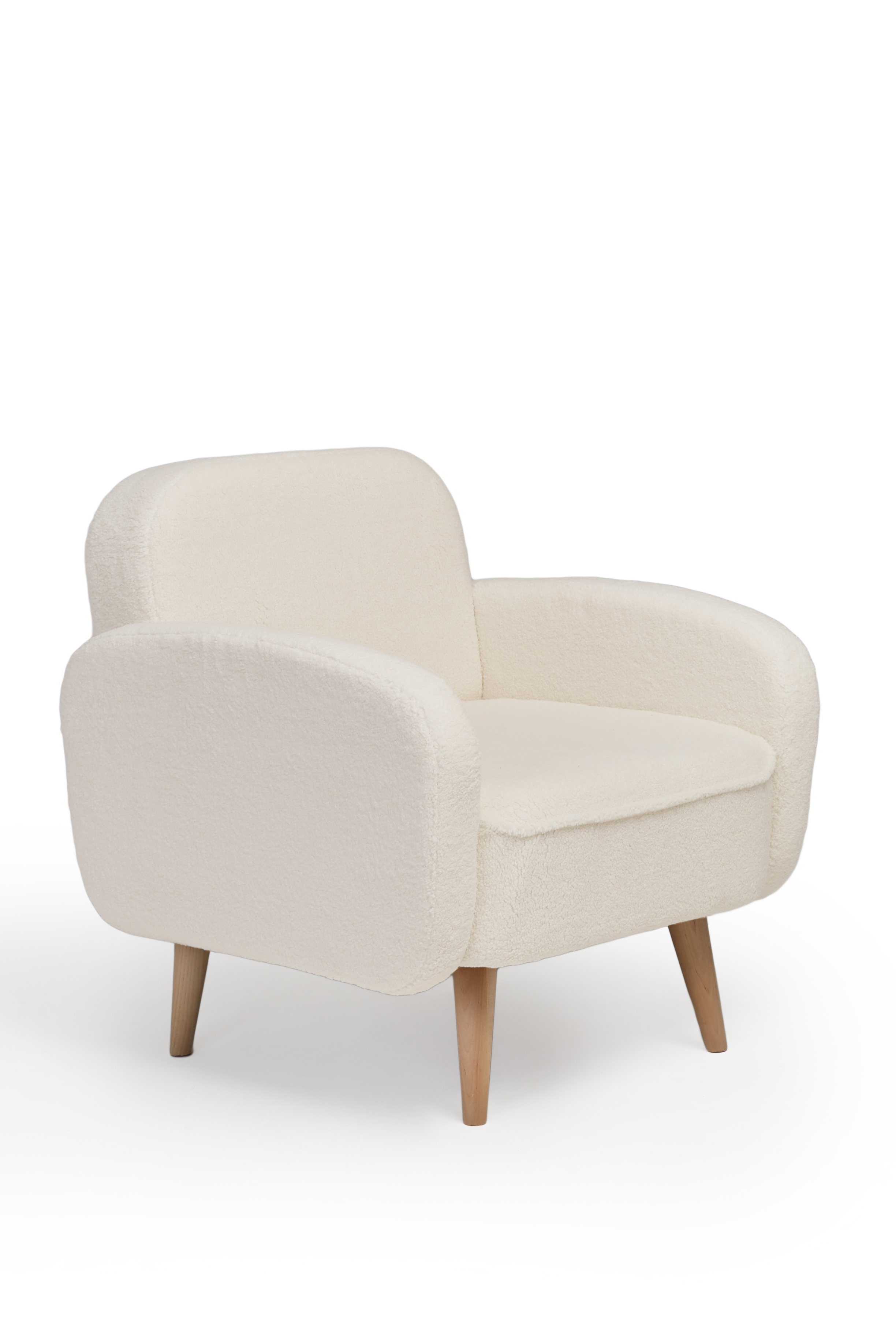 Изображение товара Кресло Малютка из искусственного меха белого цвета 74x82x70 см