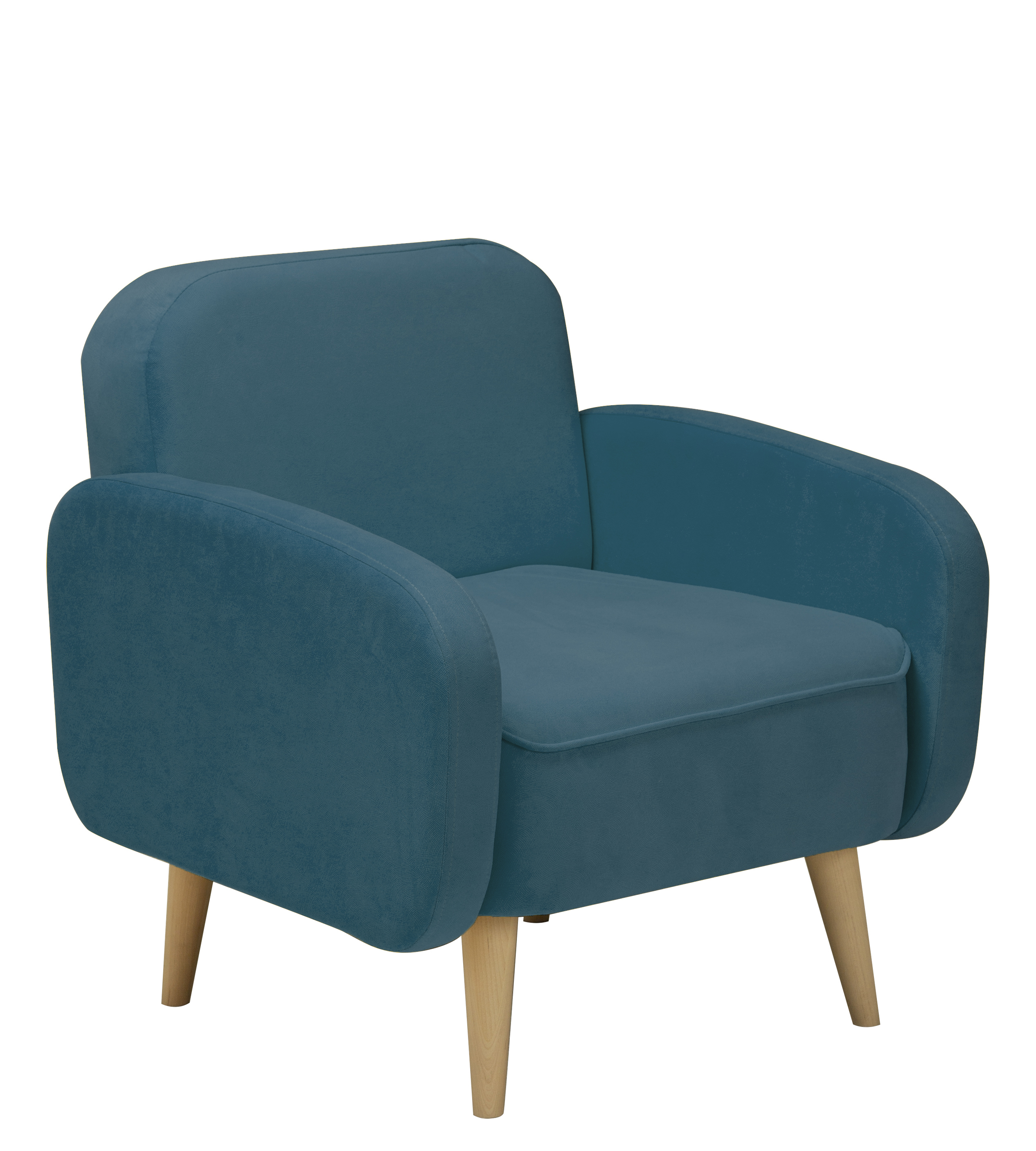 Изображение товара Кресло Диван не мебель Малютка 74x82x70 см велюр цвет синий