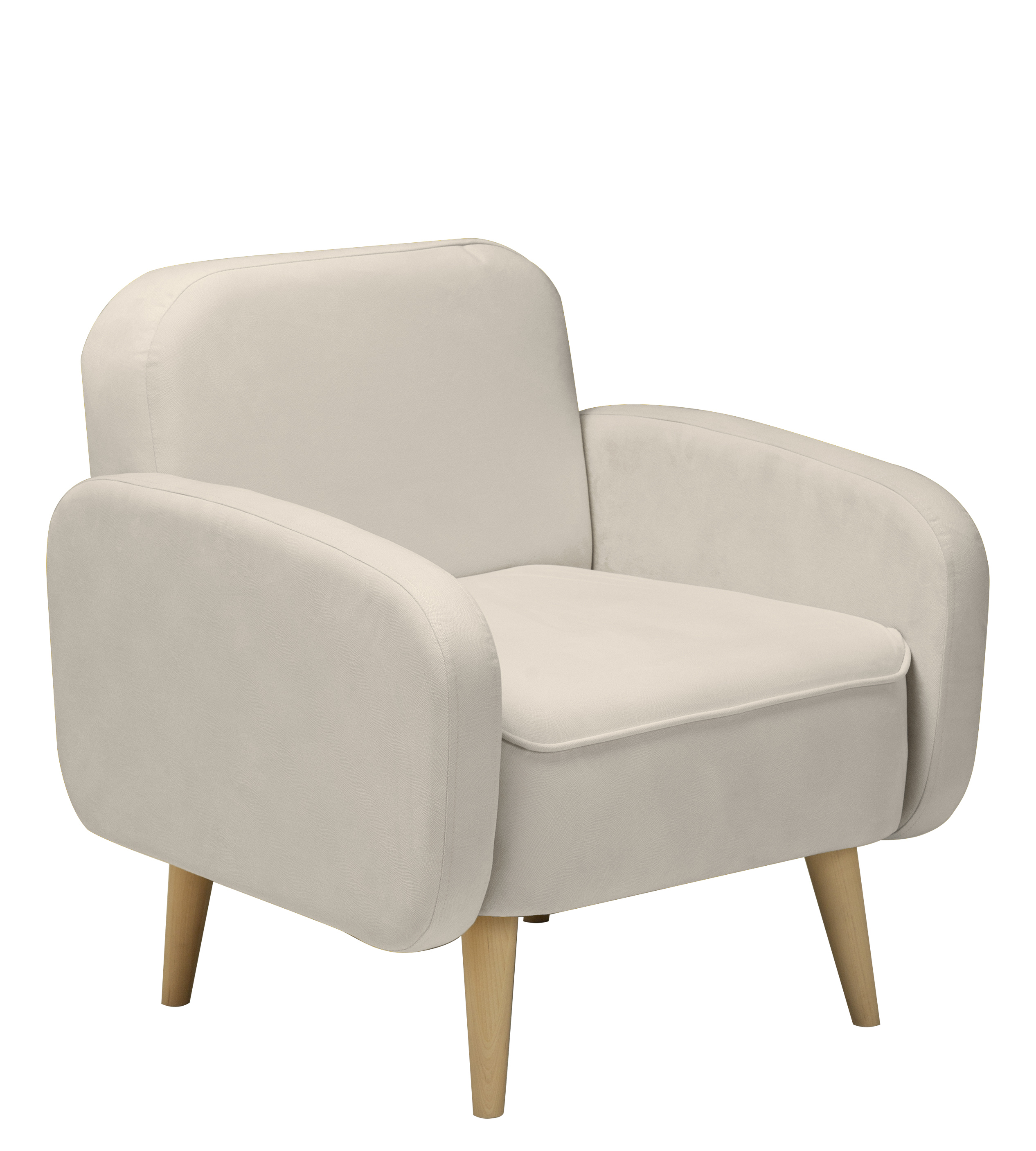 Изображение товара Кресло Малютка из велюра кремового цвета 74x82x70 см