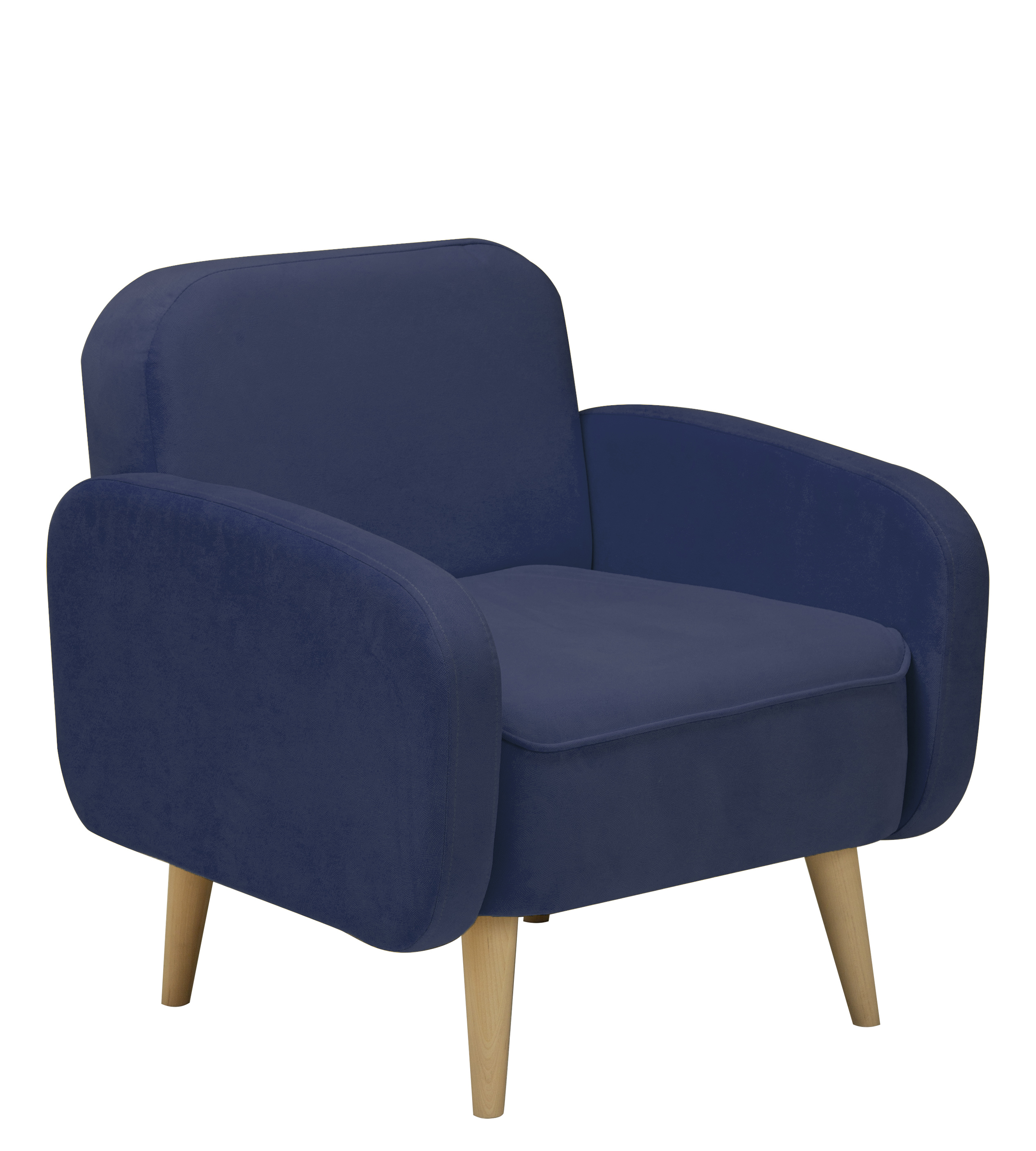 Изображение товара Кресло Диван не мебель Малютка 74x82x70 см велюр цвет темно-синий