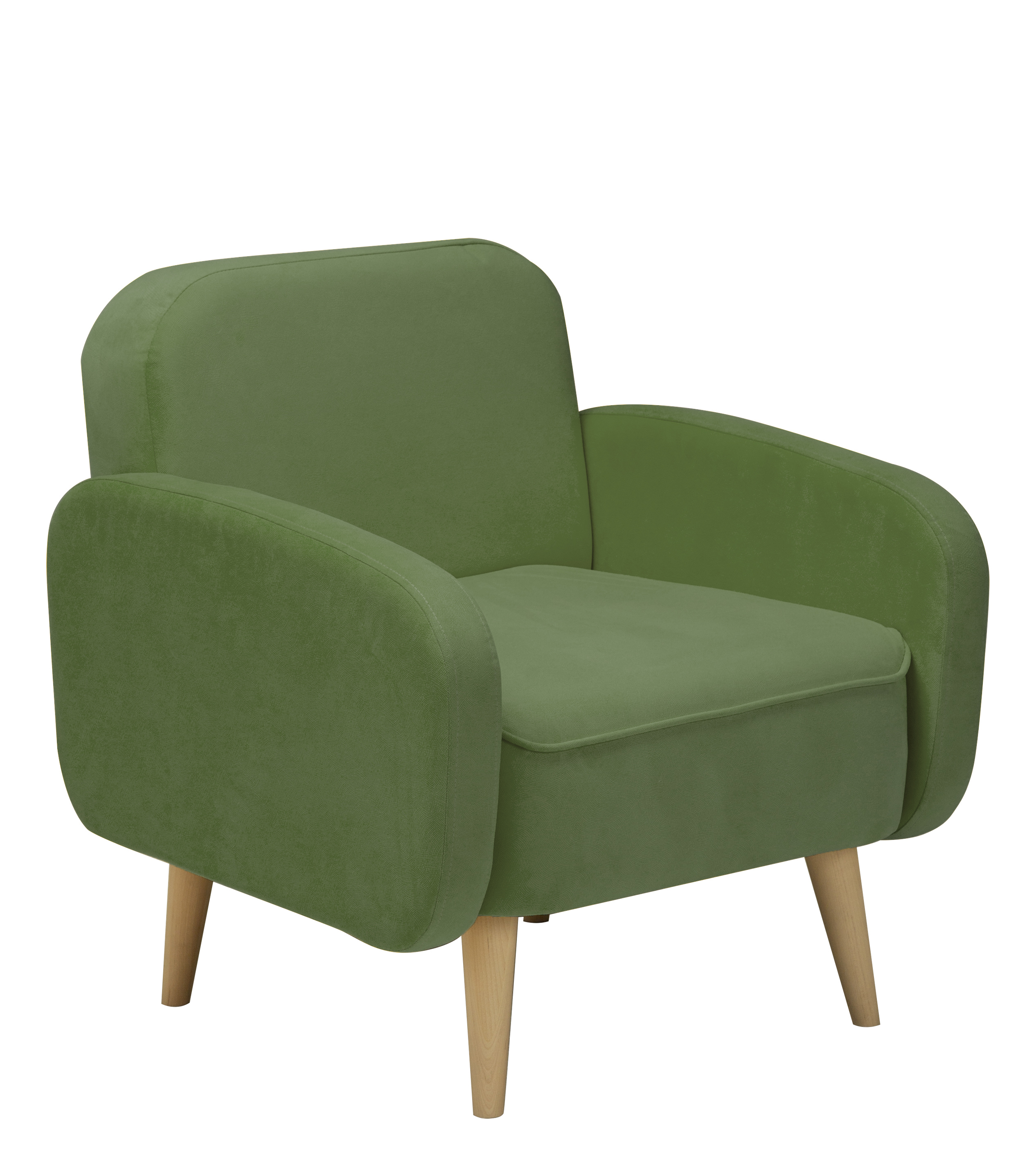 Изображение товара Кресло Диван не мебель Малютка id000114 74x82x70 см велюр цвет зеленый id000114-green