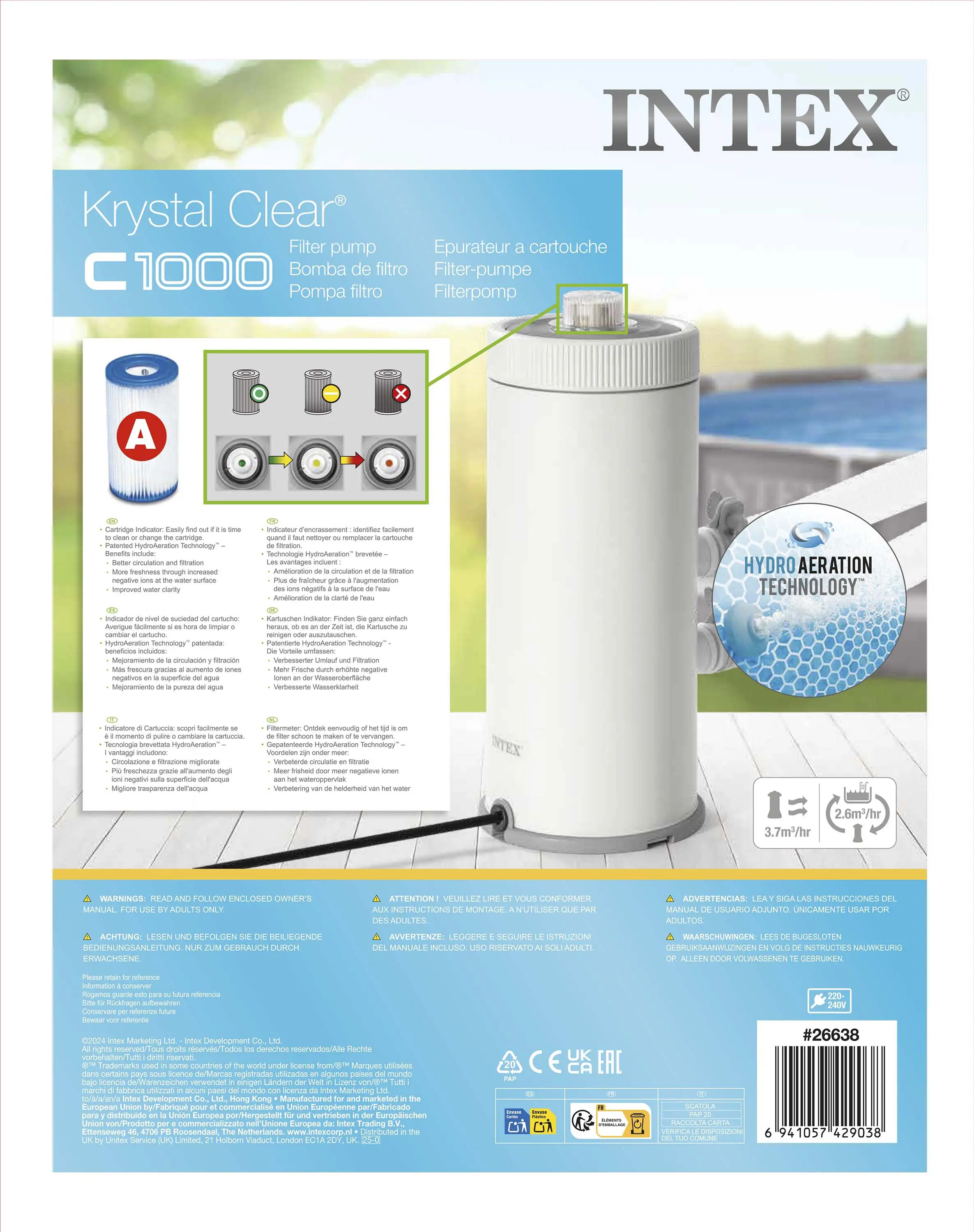 Фильтр-насос картриджный Intex C1000 A 3785 л/ч - 5