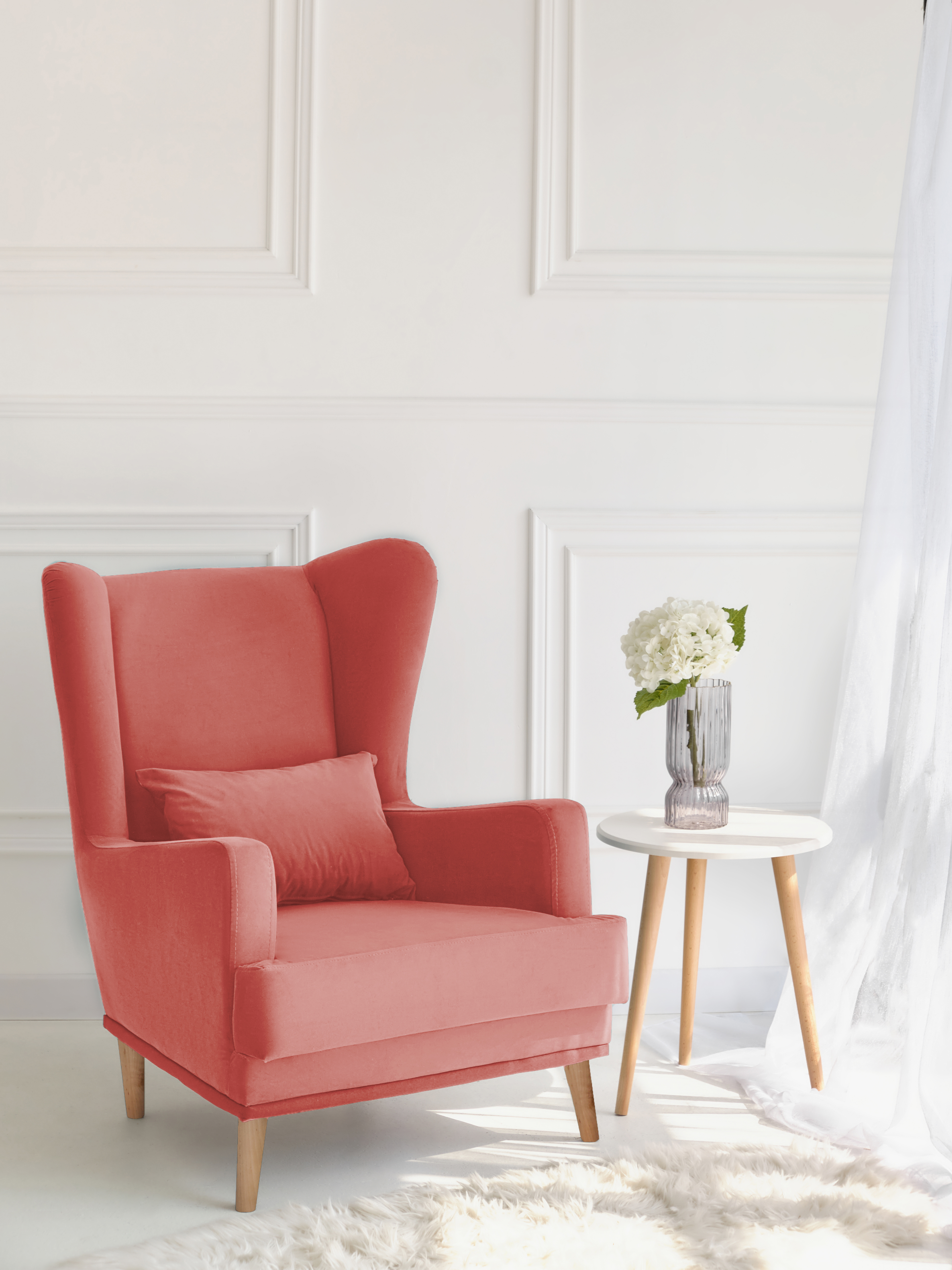 Изображение товара Мягкое кресло Вегас из велюра коричнево-красное, высокое качество