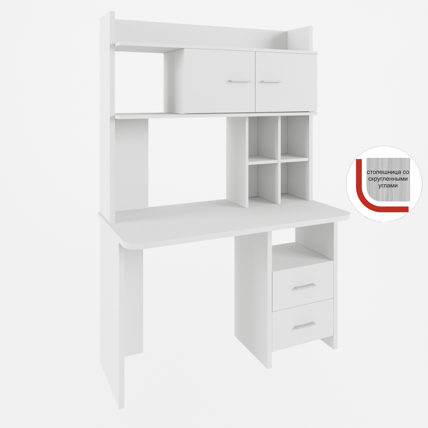 Изображение товара Стол Мэрдэс СКЛ-Прям120Р+НКЛХ-120 белый 120x178x60 см из ЛДСП