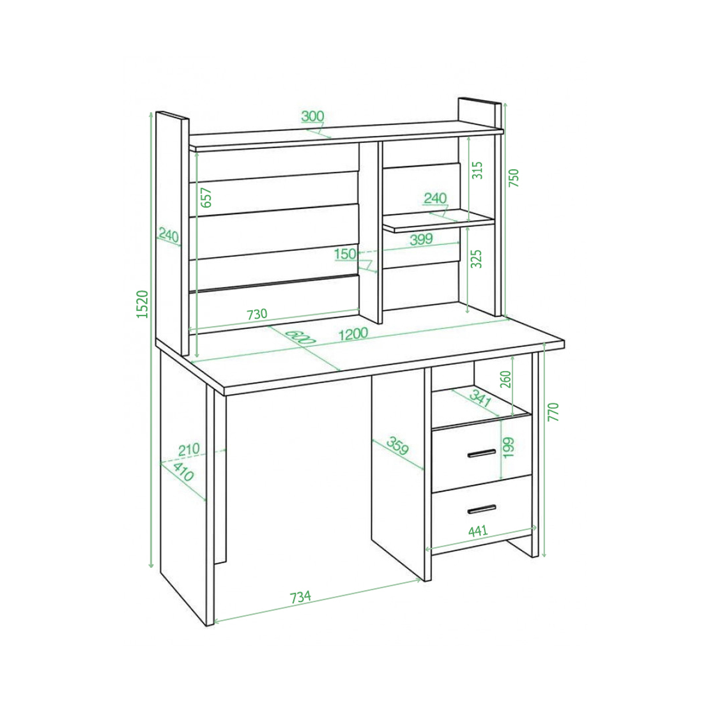 Изображение товара Стол Мэрдэс СКЛ-Прям120+НКЛ-120 для работы из ЛДСП венге+карамель