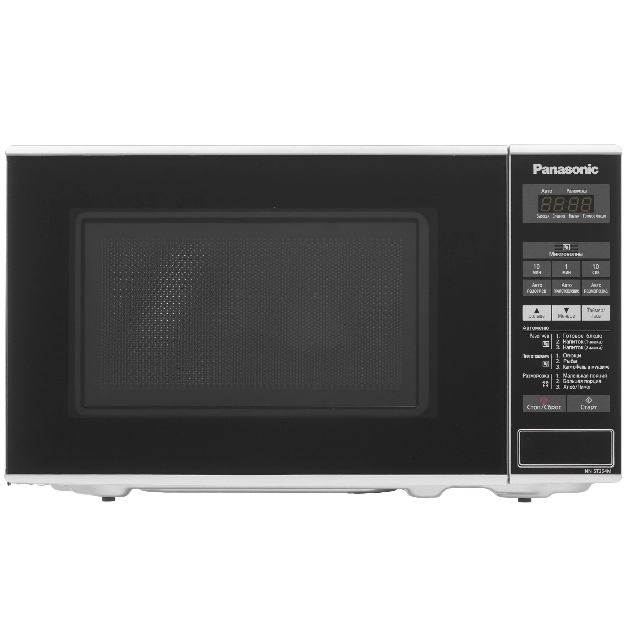 Изображение товара Отдельностоящая микроволновая печь Panasonic NN-ST254MZPE 20 л 44.3x25.8x34 см цвет серебристый