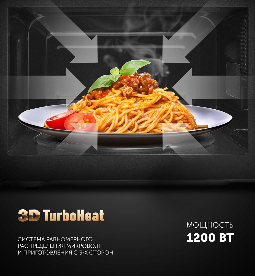 Изображение товара Микроволновая печь Polaris PMO 2001 RUS 20 л черная с механическим управлением