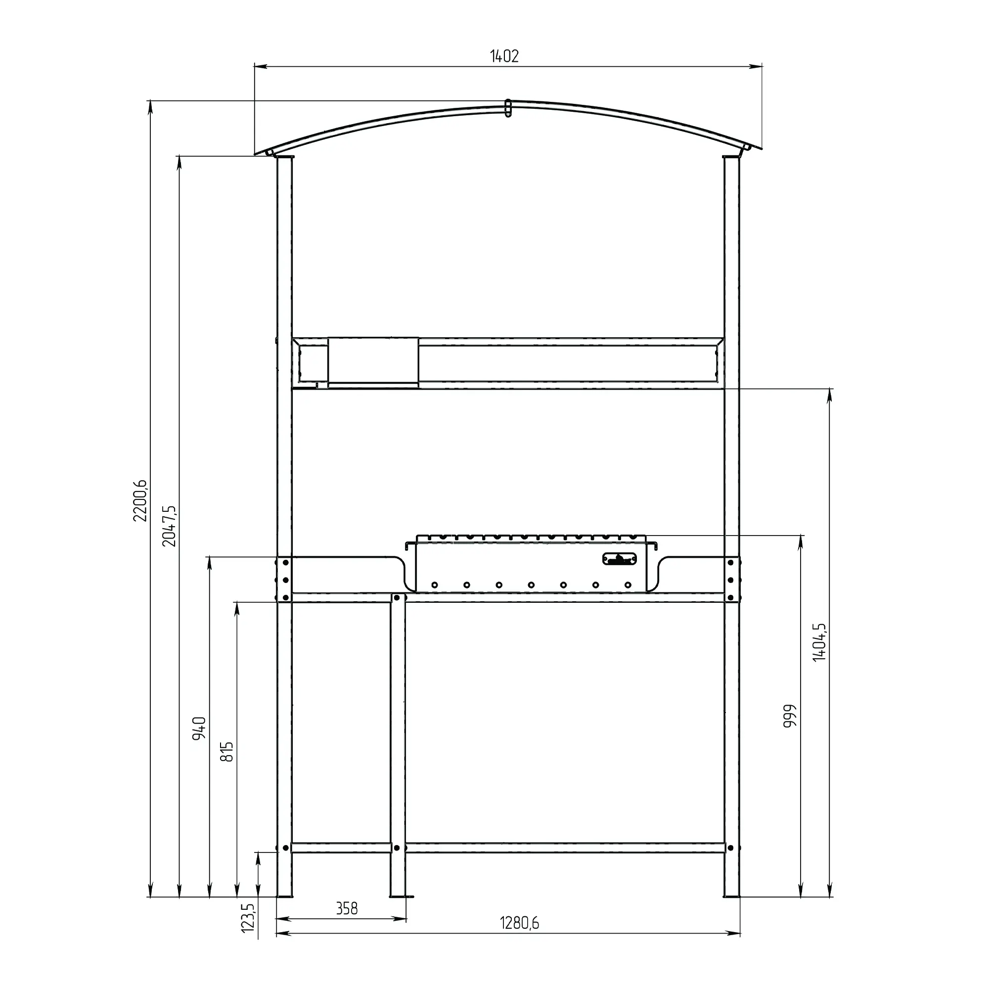 Мангал Grillux Стандарт Pro 3 мм 220x140x74 см - 4