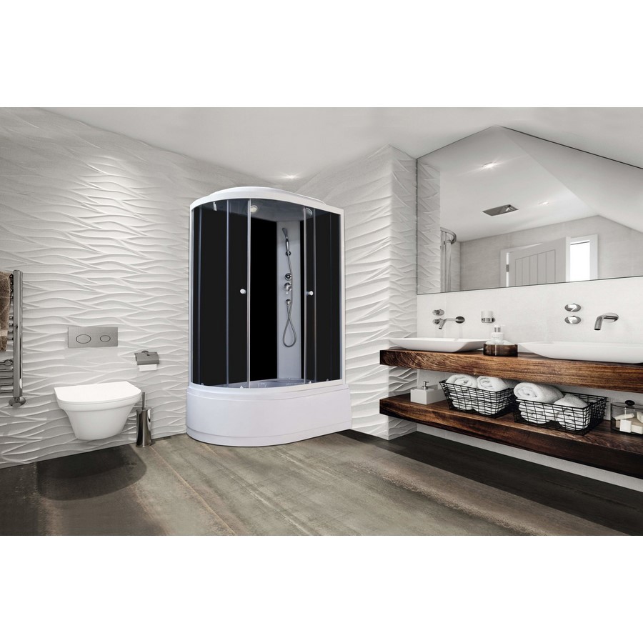 Изображение товара Душевая кабина PARLY EC1221R 120x80 см с высоким поддоном и черным стеклом
