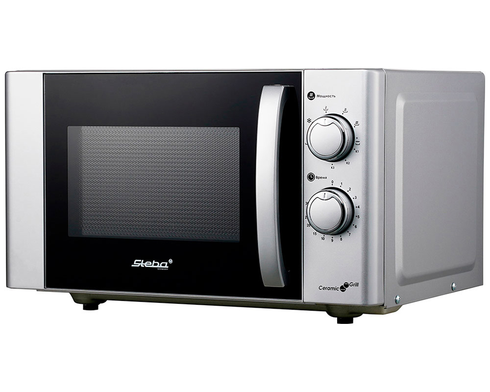 Изображение товара Отдельностоящая микроволновая печь Steba MIC 2130 CERAMIC 20 л 700 Вт гриль серебристая