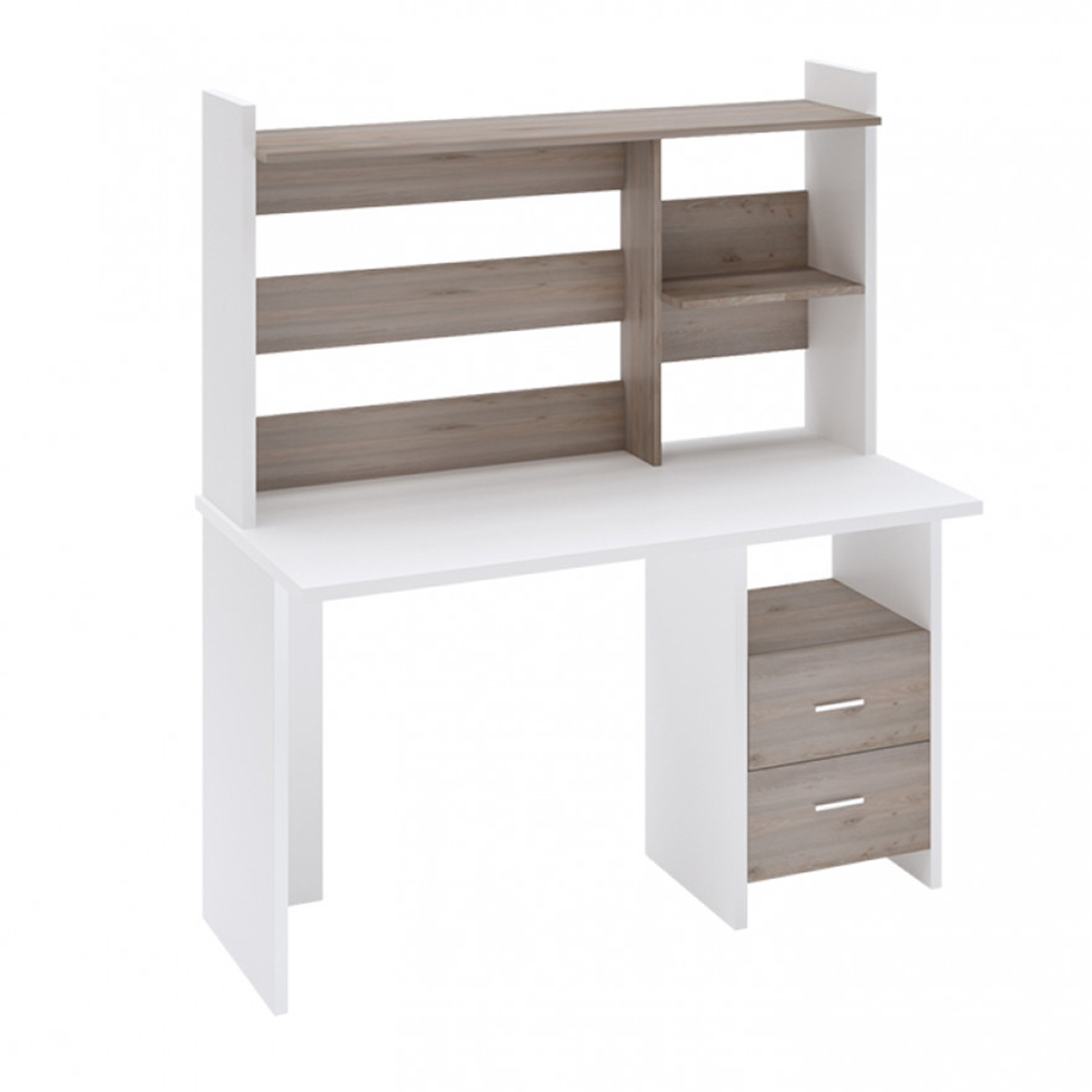 Изображение товара Стол Мэрдэс СКЛ-Прям130+НКЛ-130 Белый Ясень шимо светлый мебель для рабочего кабинета