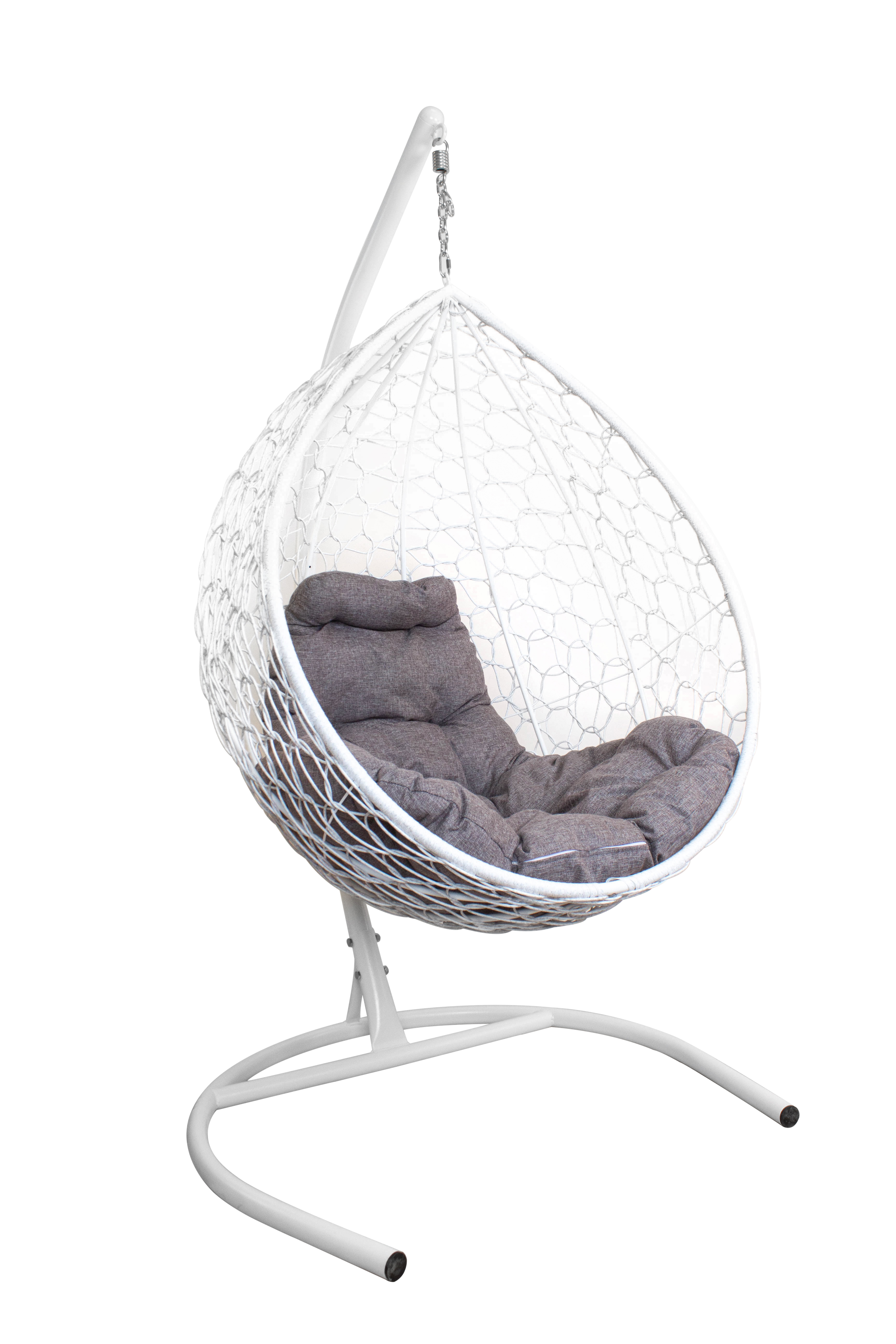 Изображение товара Подвесное кресло-кокон Капля Home из искусственного ротанга, белое, до 120 кг