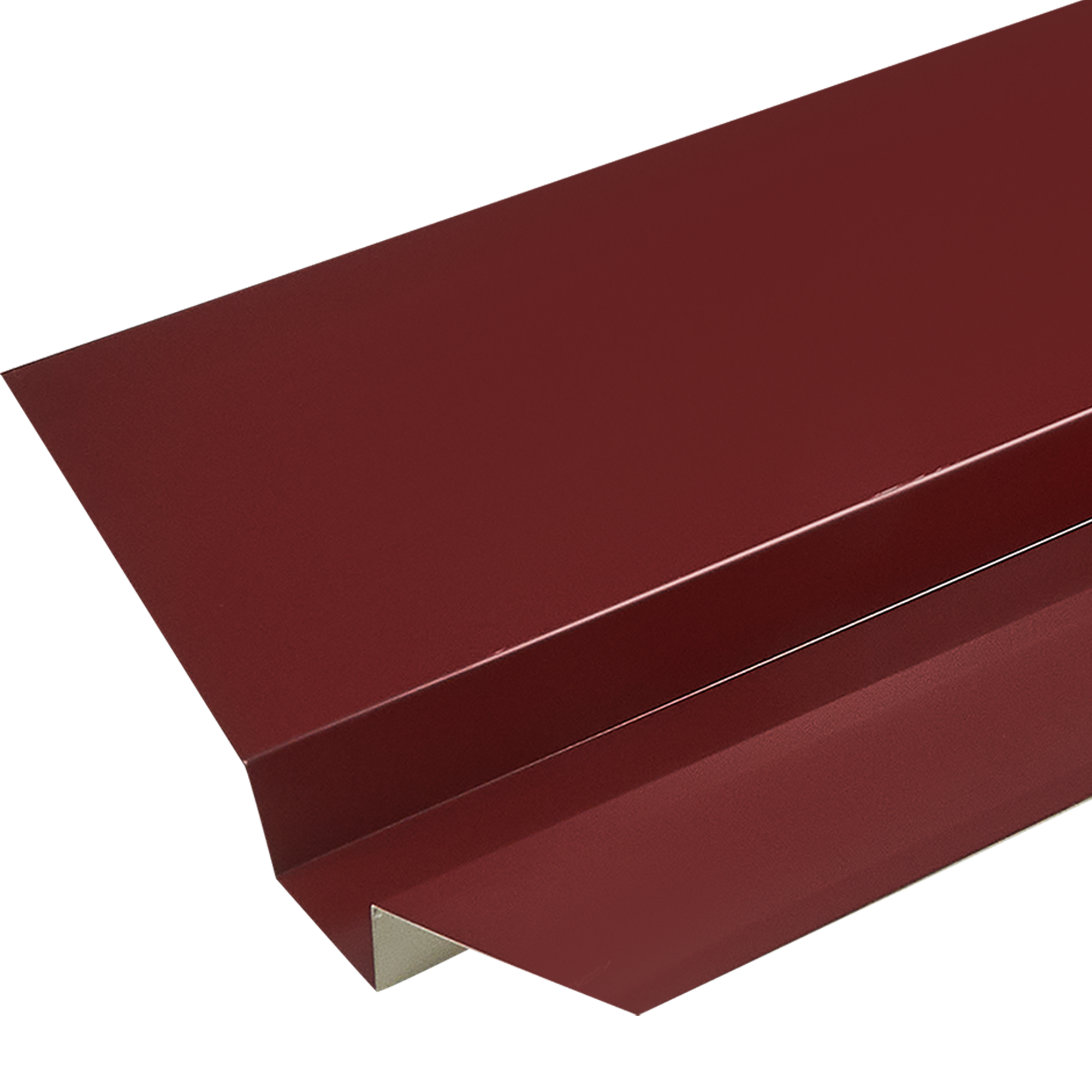 Изображение товара Ендова верхняя 130x30x50 мм 2 м RAL 3005 0.4 мм красный