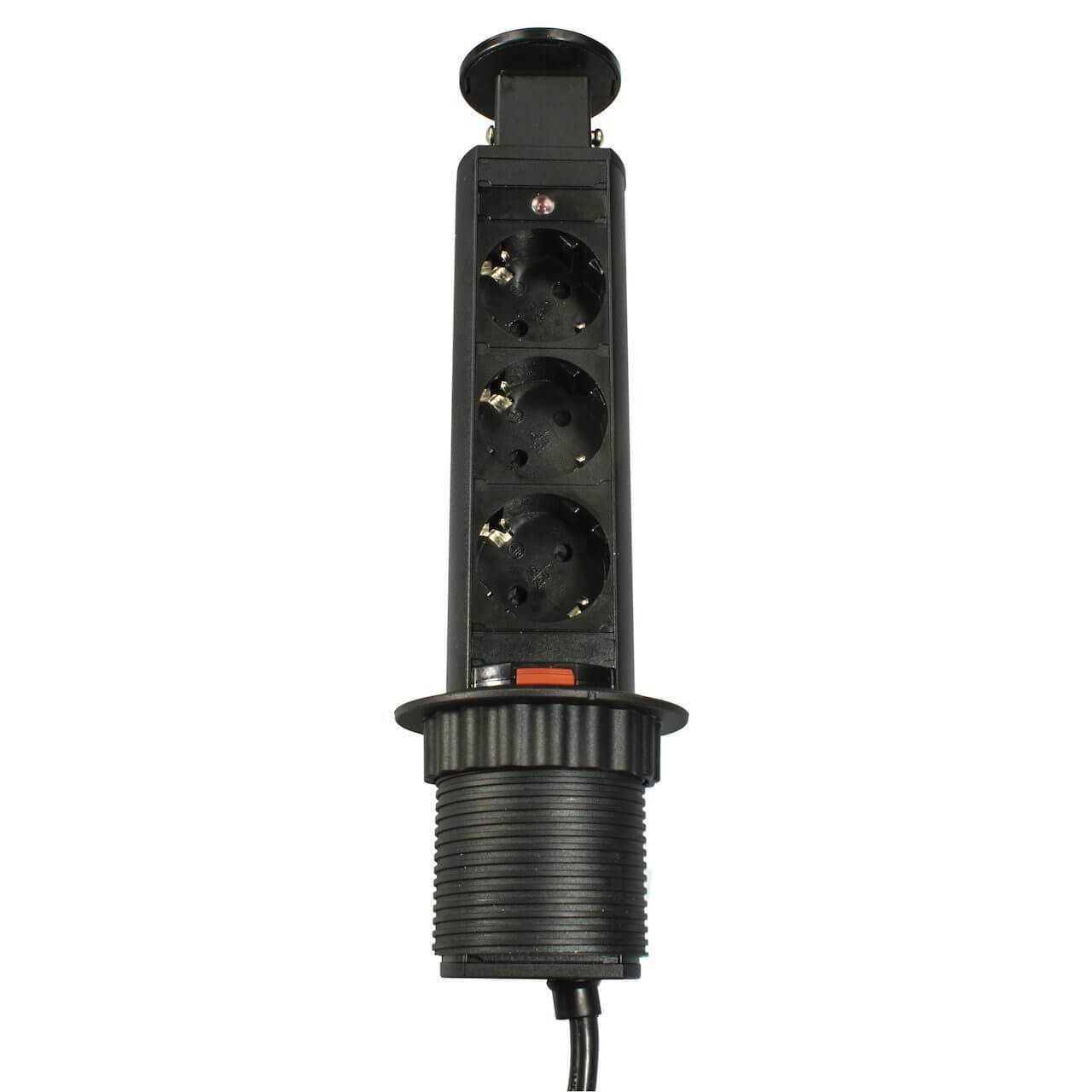 Изображение товара Розетка выдвижная тройная встраиваемая Etersso GN10503S-B RB3 1.8 м цвет черный
