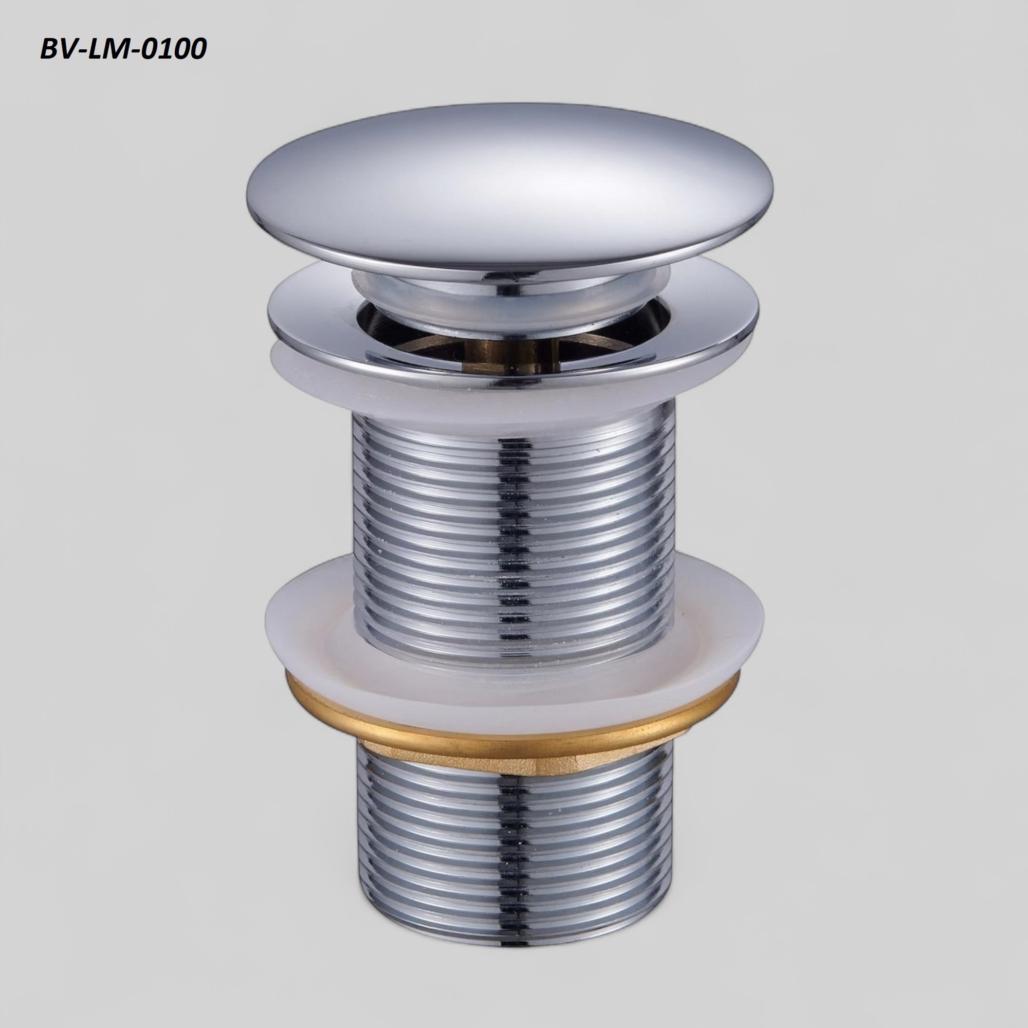 Изображение товара Донный клапан для раковины BOND BV-LM-0100 11 см серебро хромированный механиз What  клик-клак