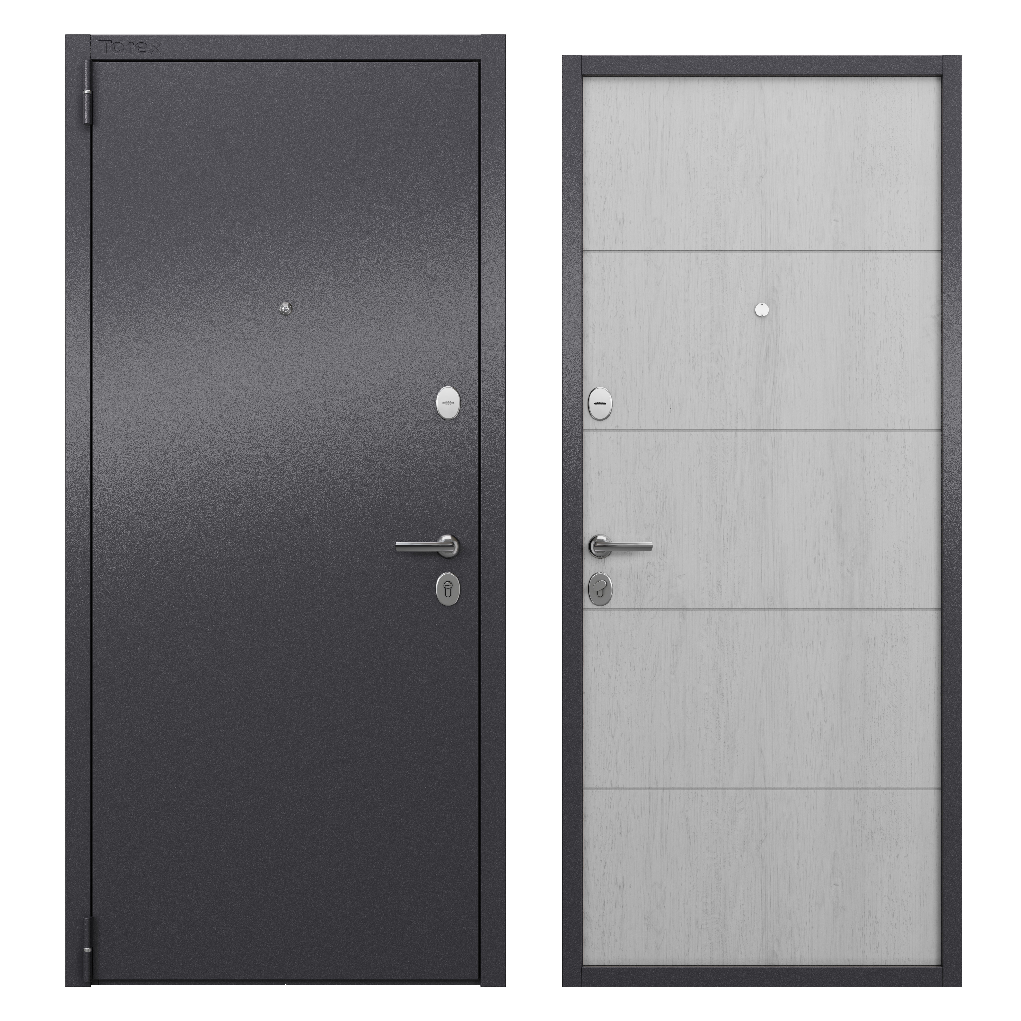 Изображение товара Входная дверь металлическая Моско Айс 86x205 см левая орех лучистый