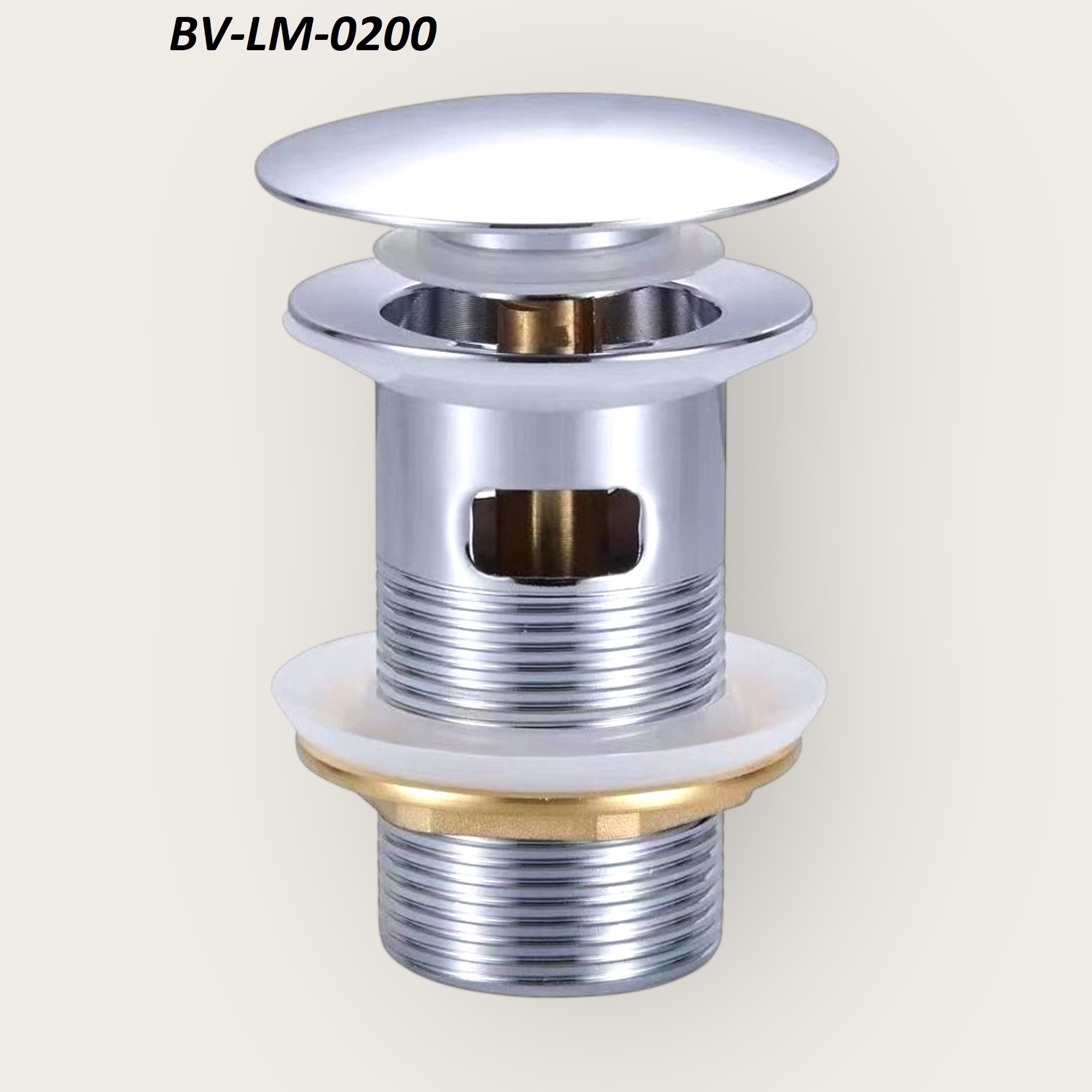 Изображение товара Донный клапан для раковины с переливом Bond BV-LM-0200 11 см серебро