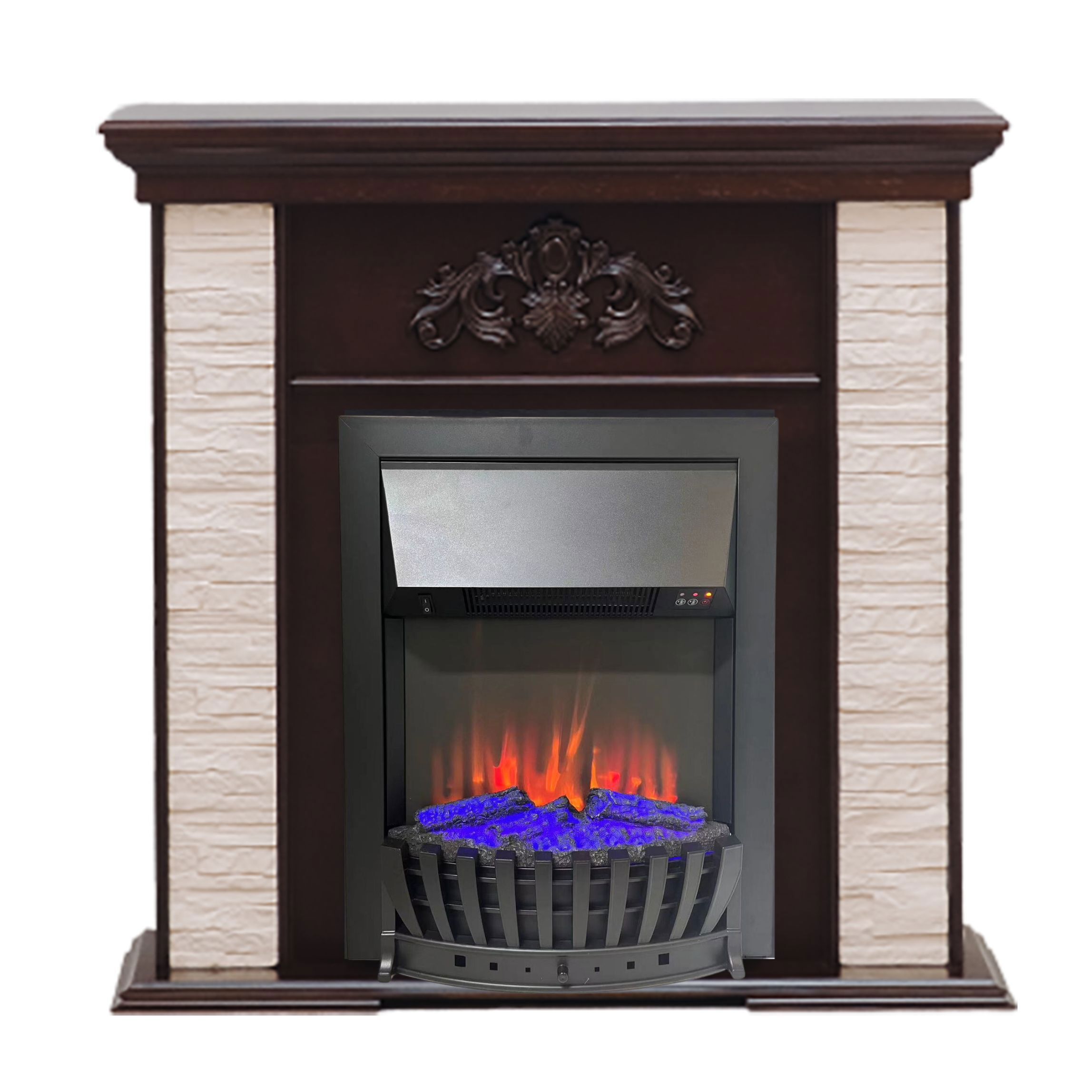 Изображение товара Каминокомплект Elekam Marseille с очагом Velar F2020G2 1500Вт цвет каштан