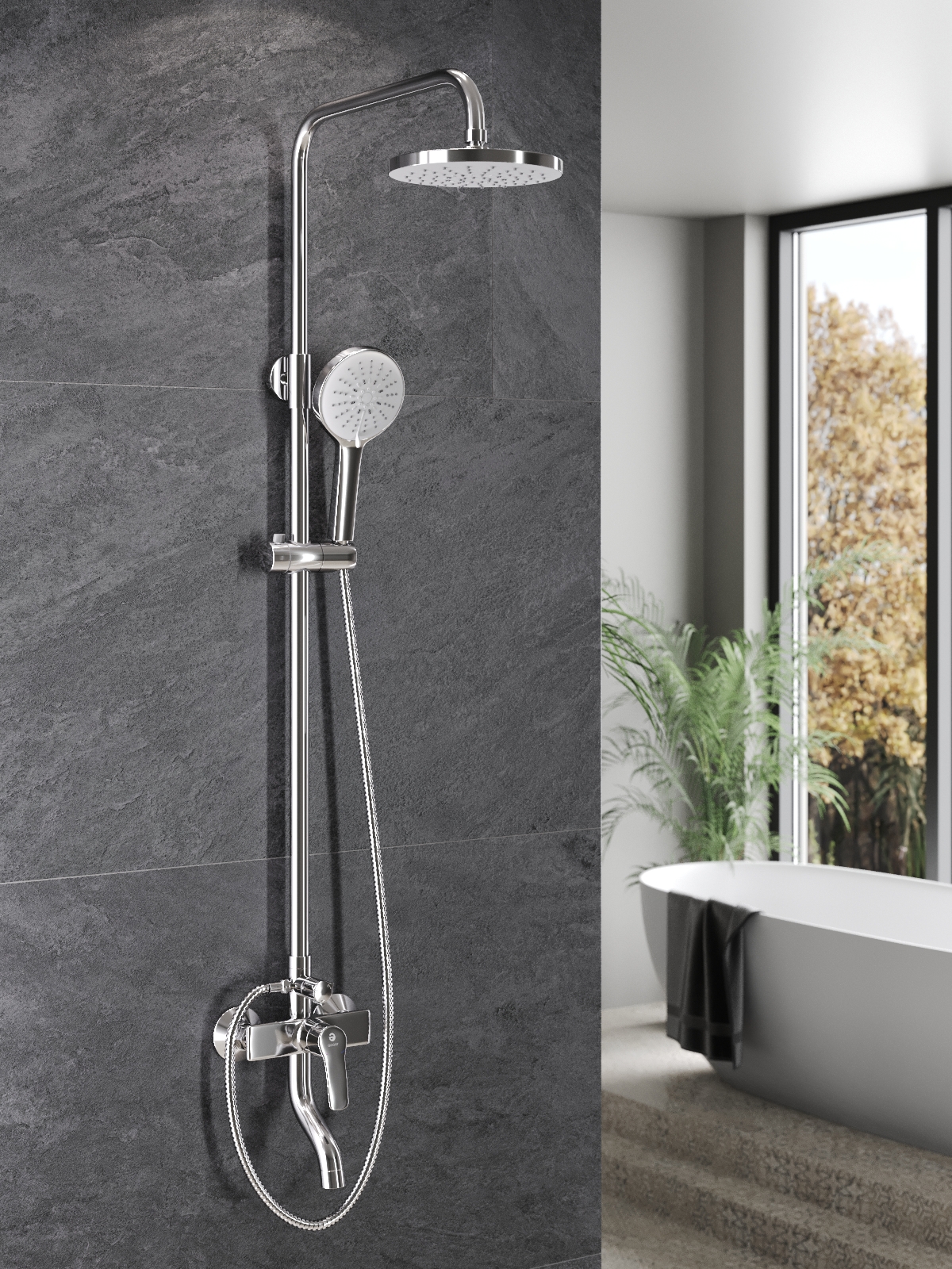 Изображение товара Душевая система TOPLINE by Agger TL1393300 с однорычажным смесителем для ванны/душа цвет хром