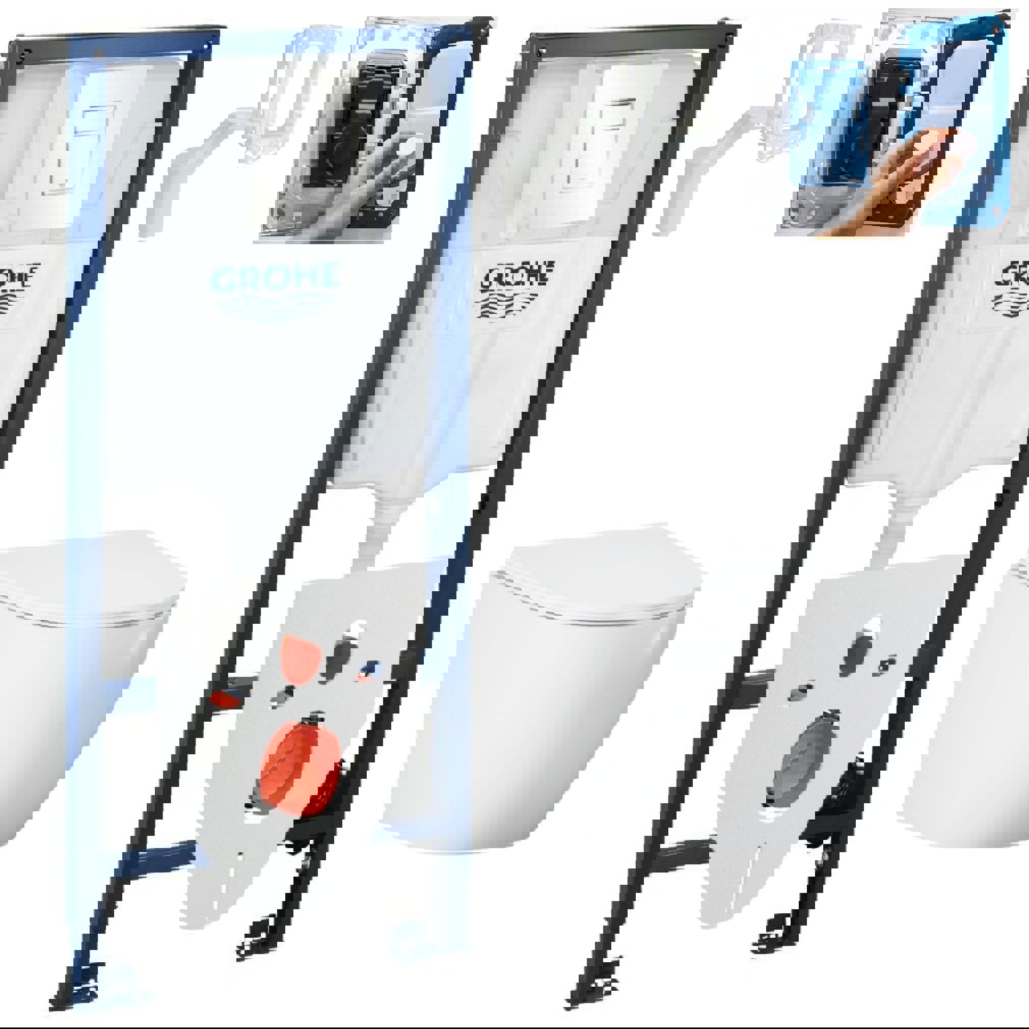 Изображение товара Комплект инсталляции и унитаз Grohe Helmken безободковый белый Германия