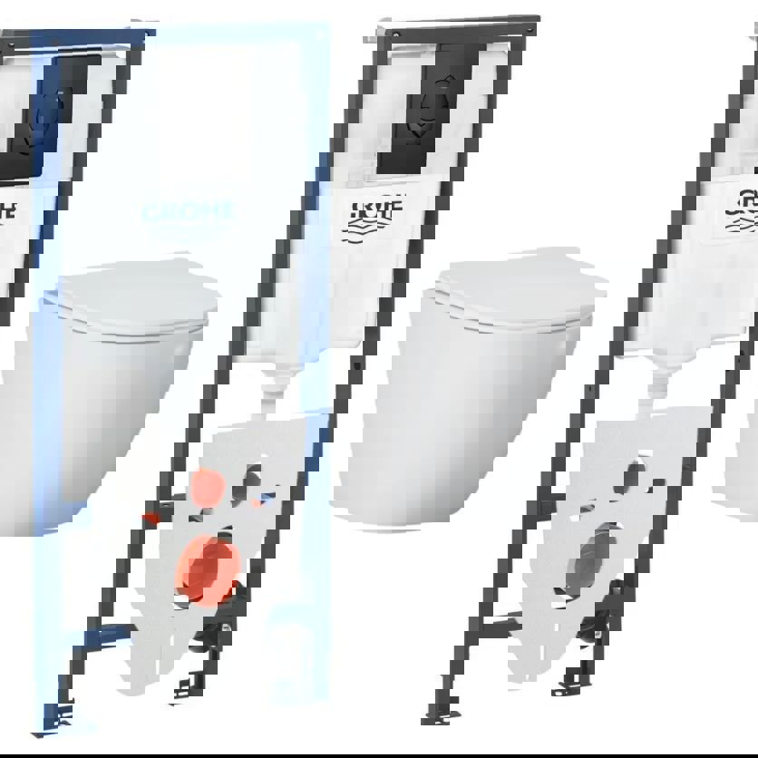Изображение товара Комплект инсталляции Grohe 238535103 с унитазом Helmken безободковый белый Германия