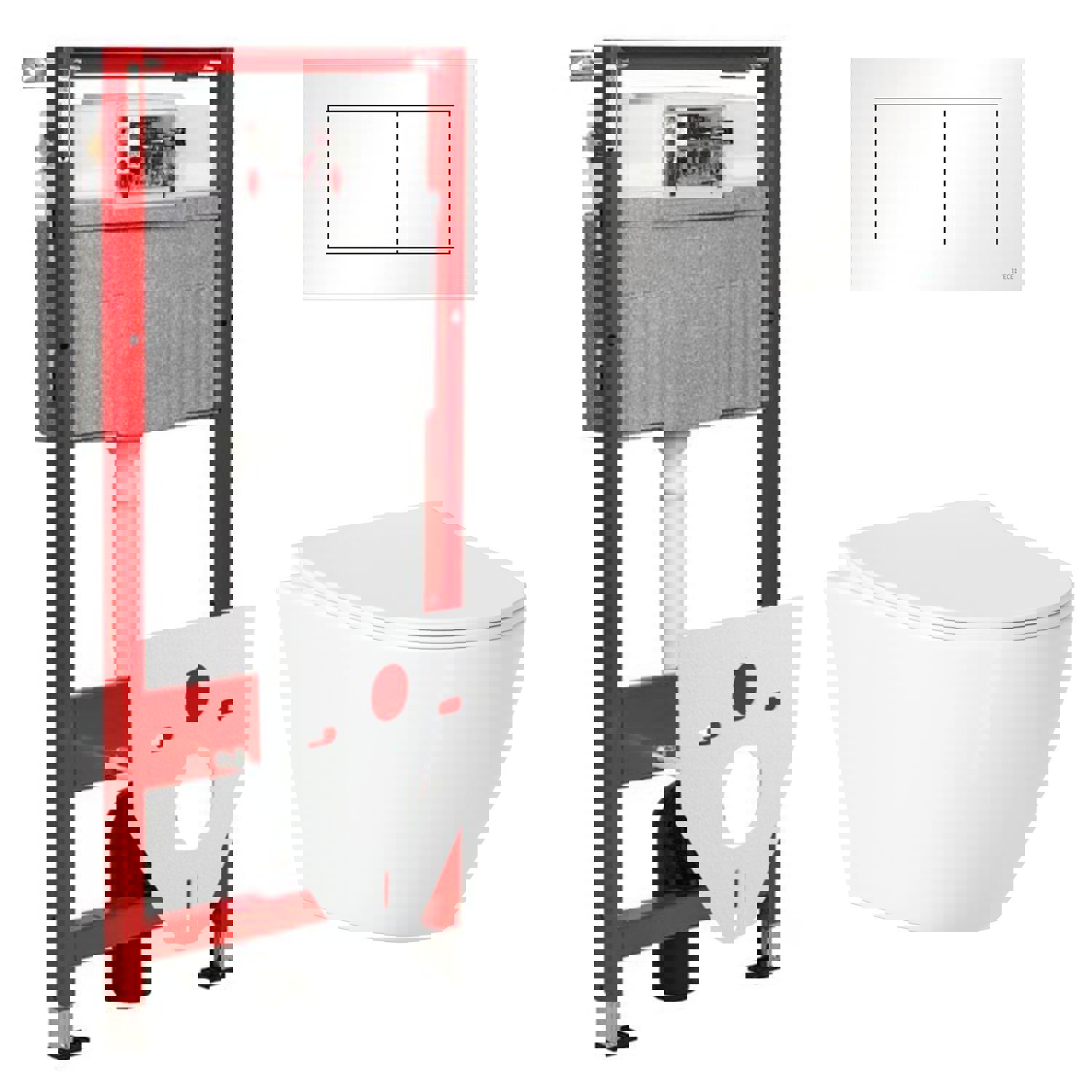 Изображение товара Комплект инсталляции с унитазом Tece 35PS184671 белый с безободковым дизайном