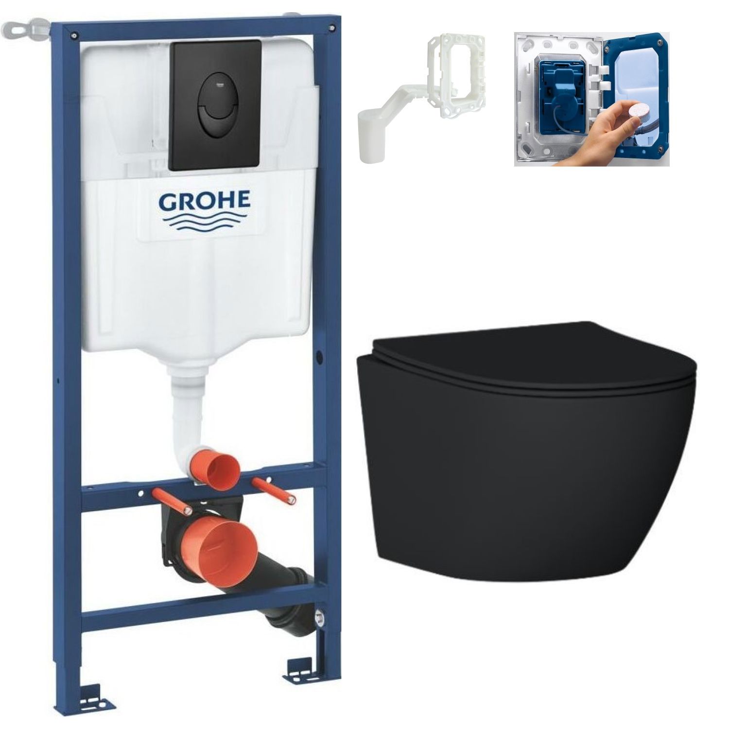 Изображение товара Комплект инсталляция с унитазом Grohe 338535103B цвет белый