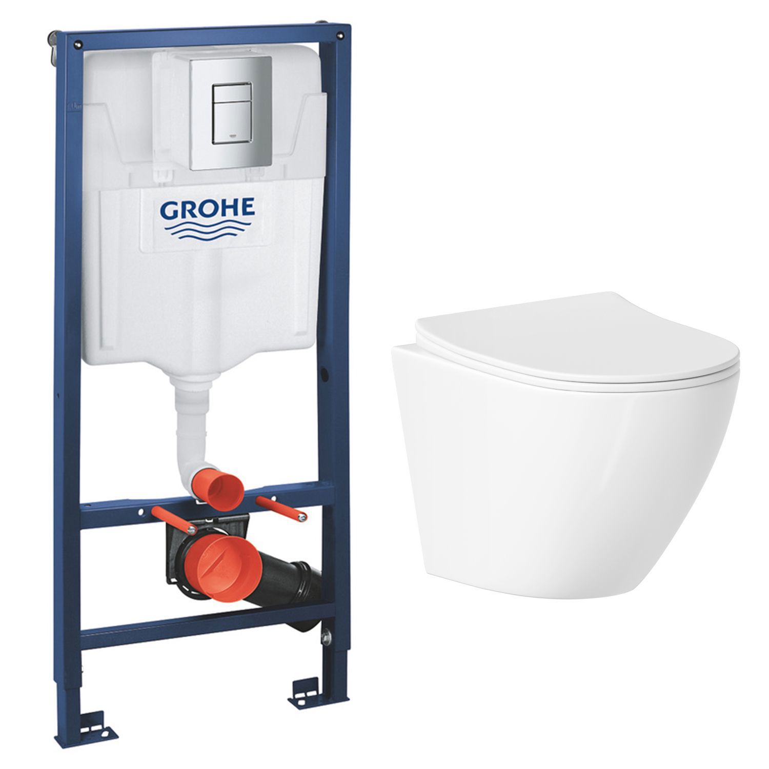 Изображение товара Комплект инсталляция с унитазом Grohe 059629M8V1 белый
