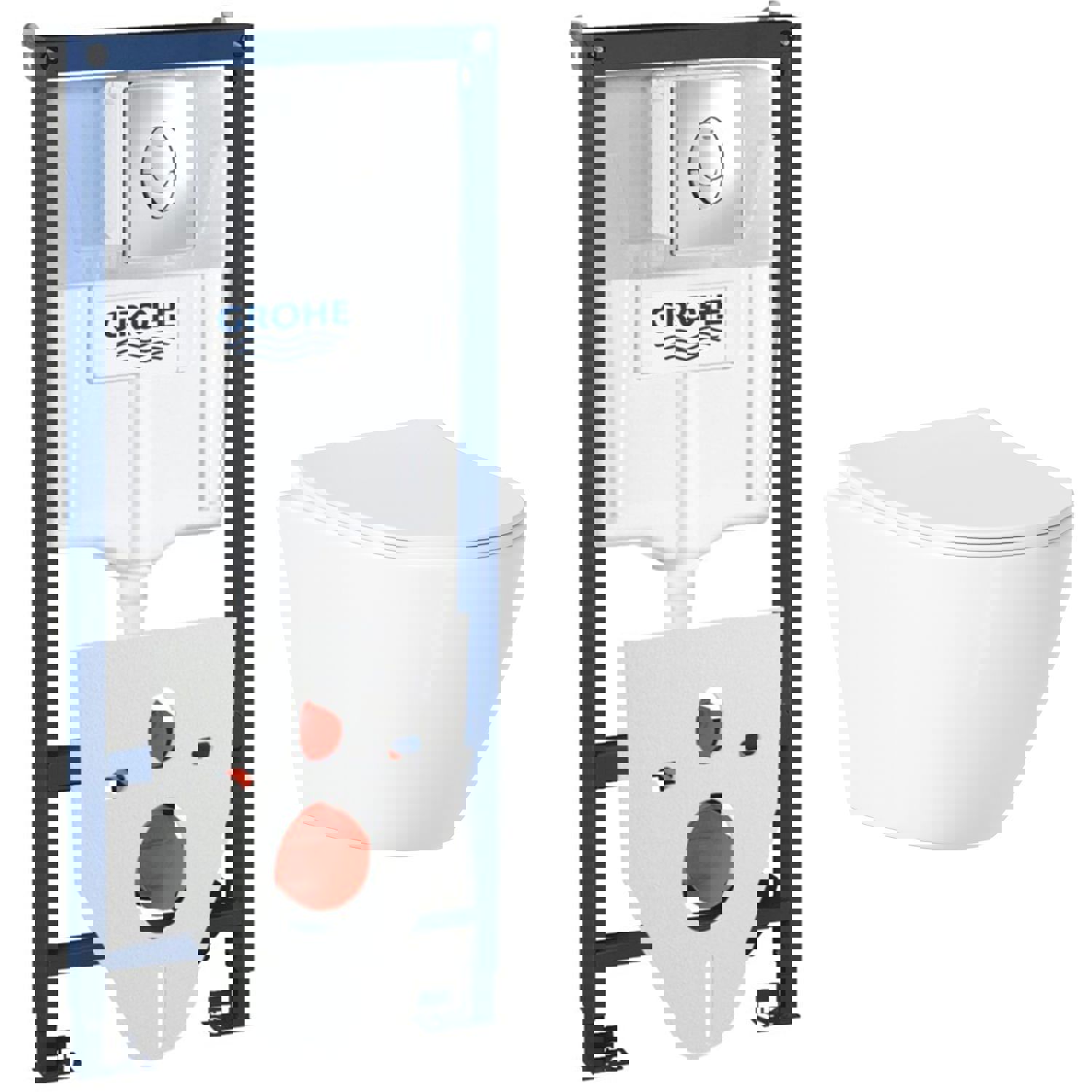 Изображение товара Комплект инсталляция с унитазом Grohe 5Y720799K5 белый с безободковой чашей