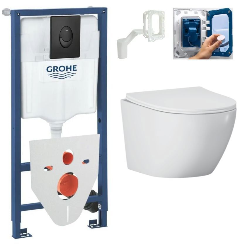 Изображение товара Комплект инсталляция с унитазом Grohe 438535103 белый Германия